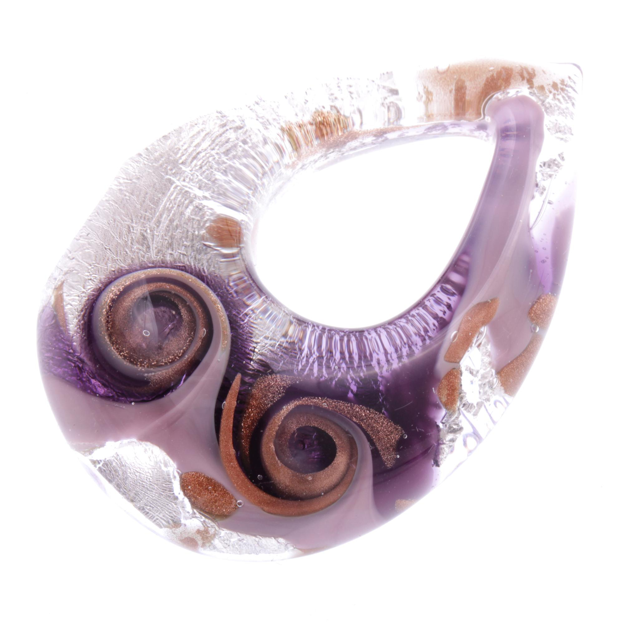 Erlesener Murano Glas Anhänger Model "Drop"-amethist-silber