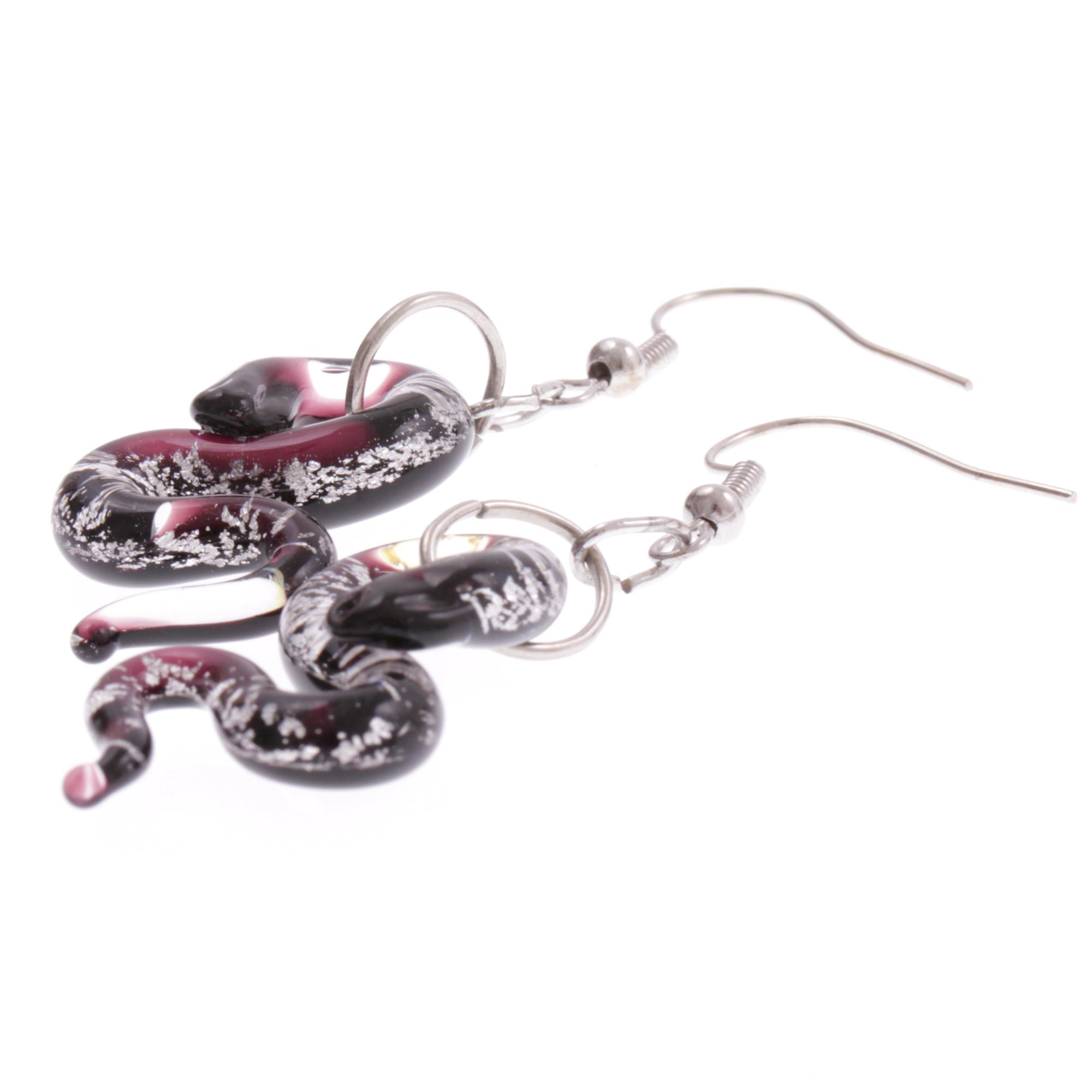 Ohrhänger Murano Glas "Biscia" Ohrschmuck-silber