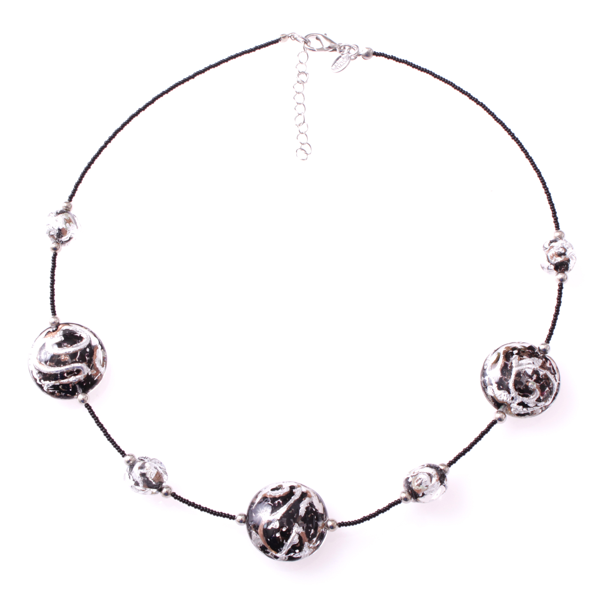 Stilvolles Murano Glas Collier "Astana Deluxe" -schwarz