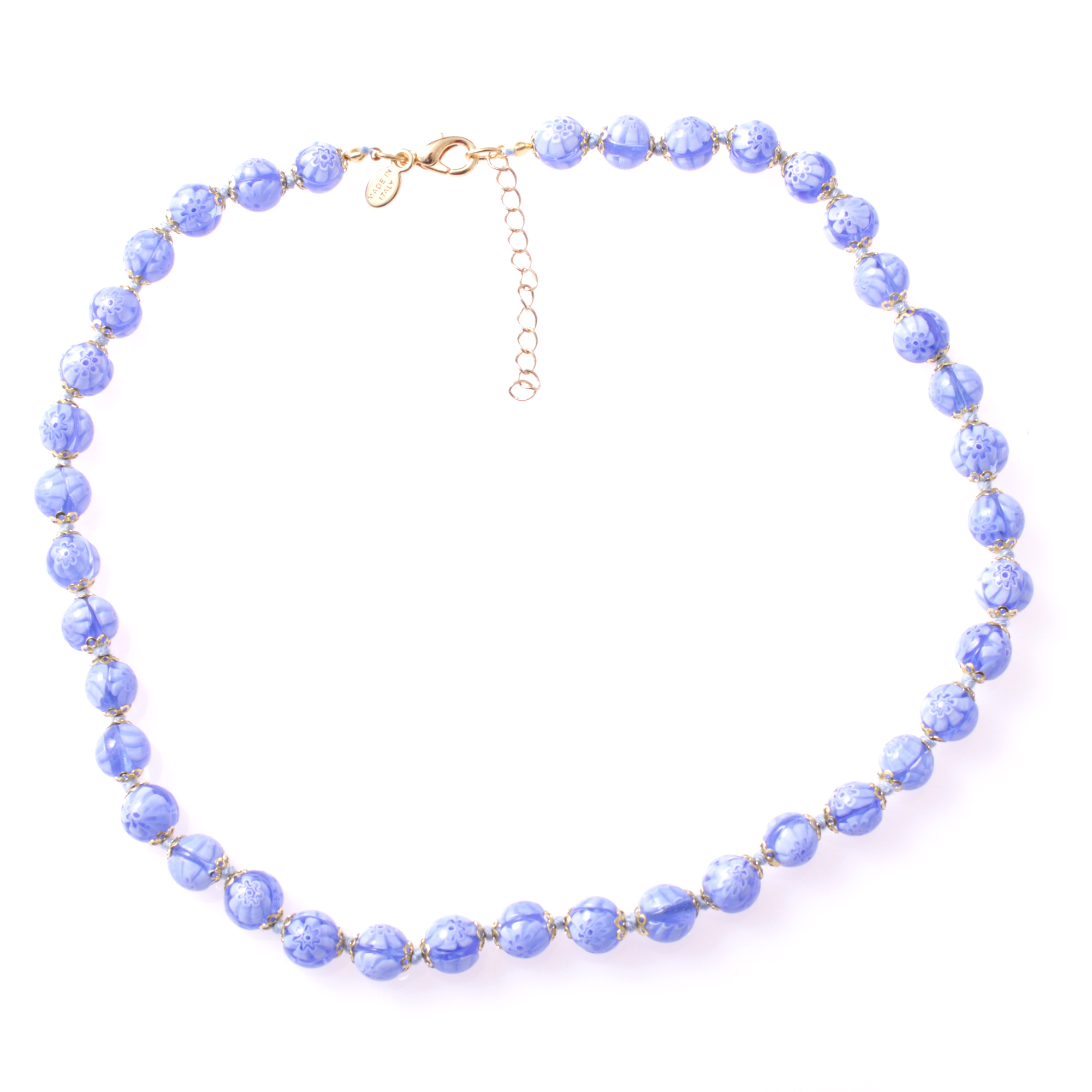 Exklusive Mille Fiori Halskette "Concento uni" Collier -hellblau