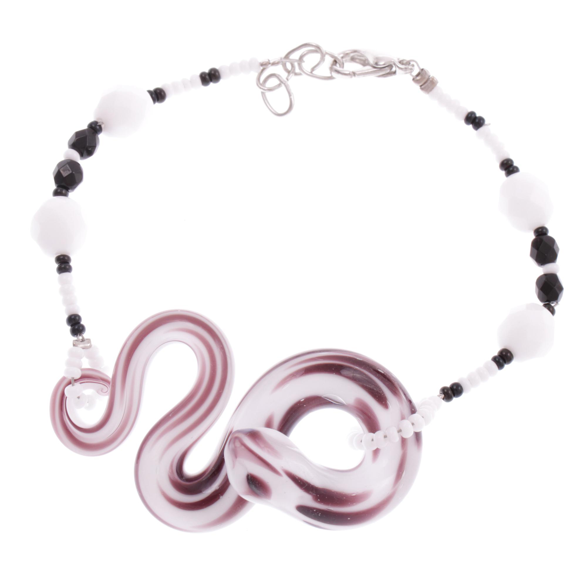 Schlangen Armband Murano Glas "Biscia" Armschmuck-amethist