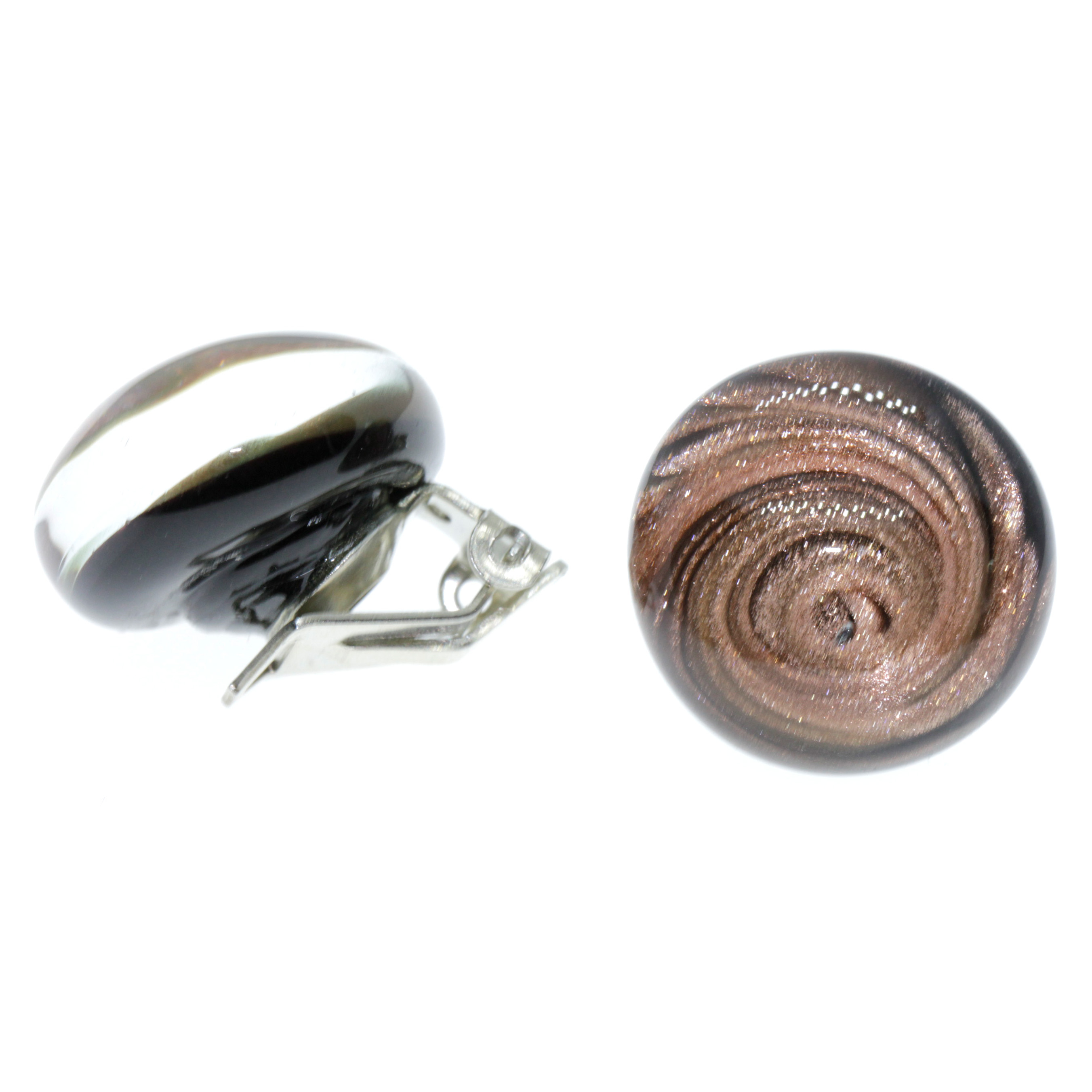 Muranoglas Ohrclip Malaga Deluxe - kupfer