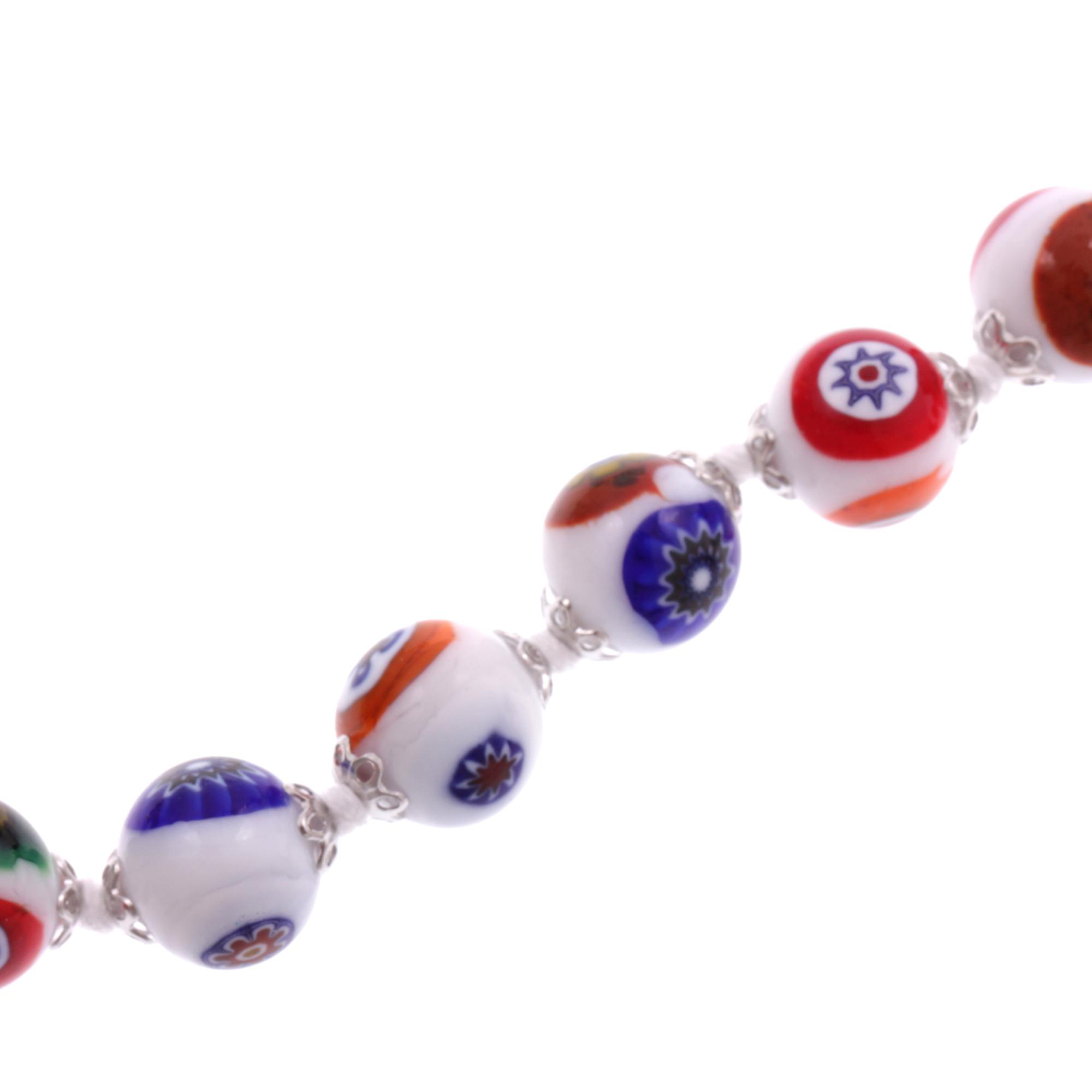Exklusive Mille Fiori Halskette "Concento" Collier -weiß silber