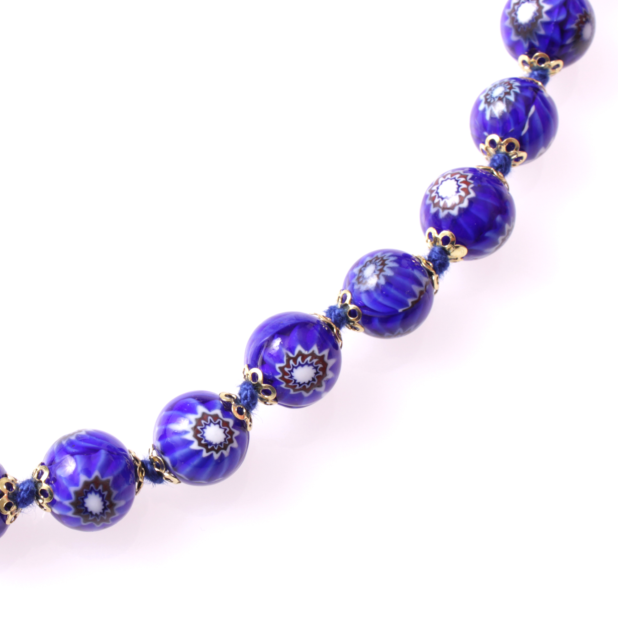 Exklusive Mille Fiori Halskette "Concento uni" Collier -dunkelblau-gold
