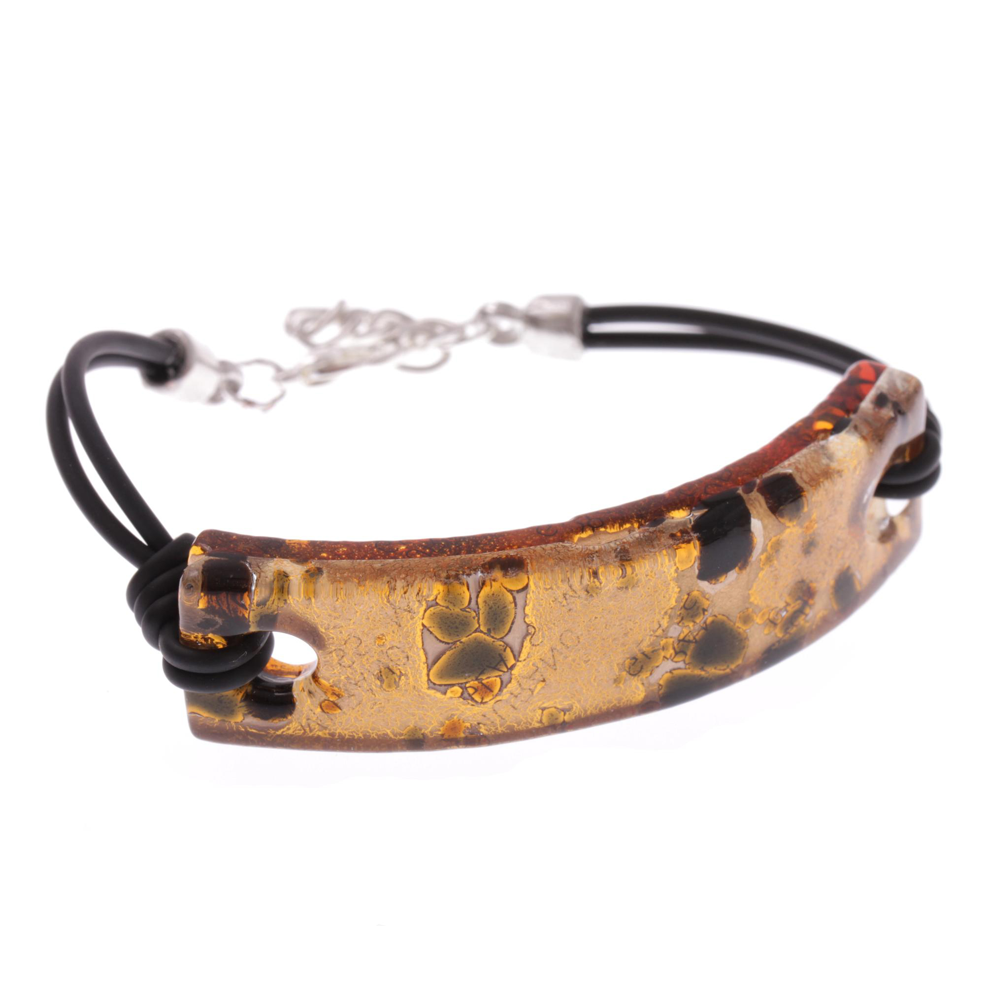 Murano Glas Armband "Livorno"-braun-gold