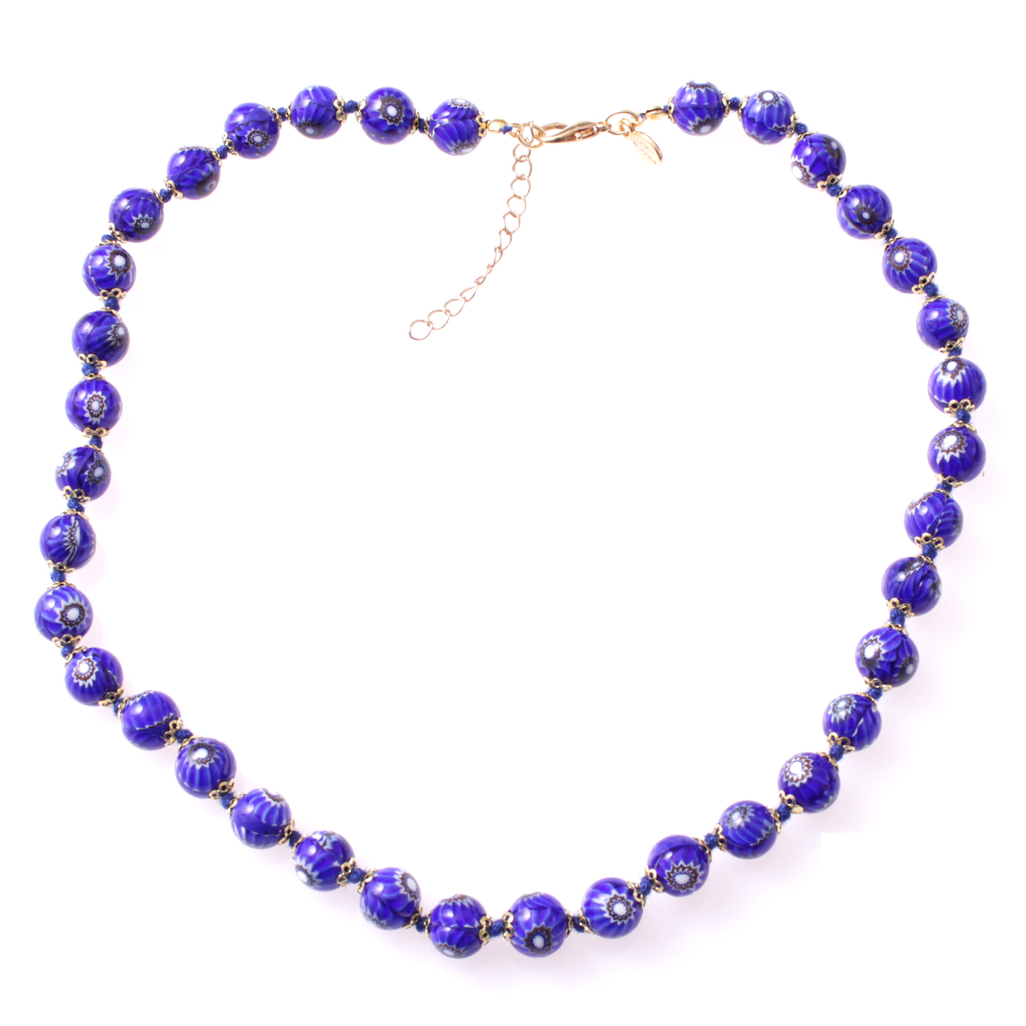 Exklusive Mille Fiori Halskette "Concento uni" Collier -dunkelblau-gold