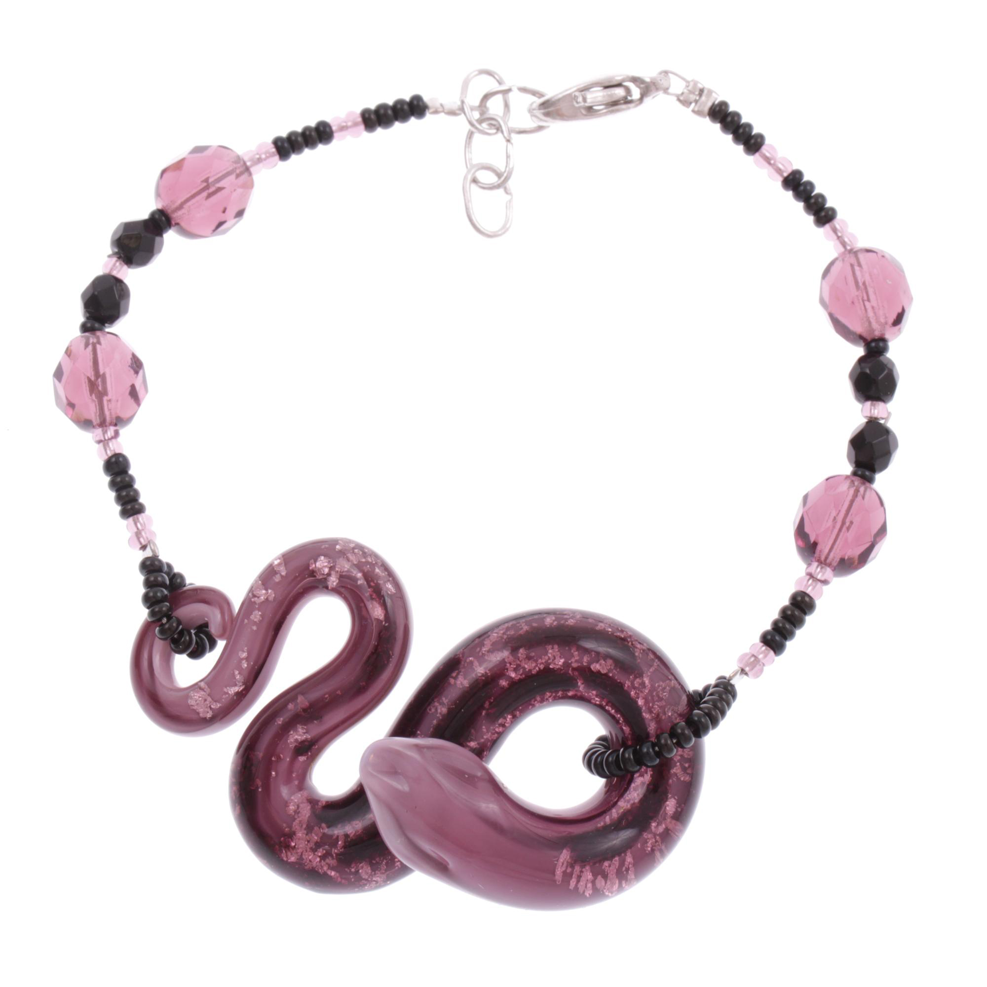 Schlangen Armband Murano Glas "Biscia" Armschmuck-lila