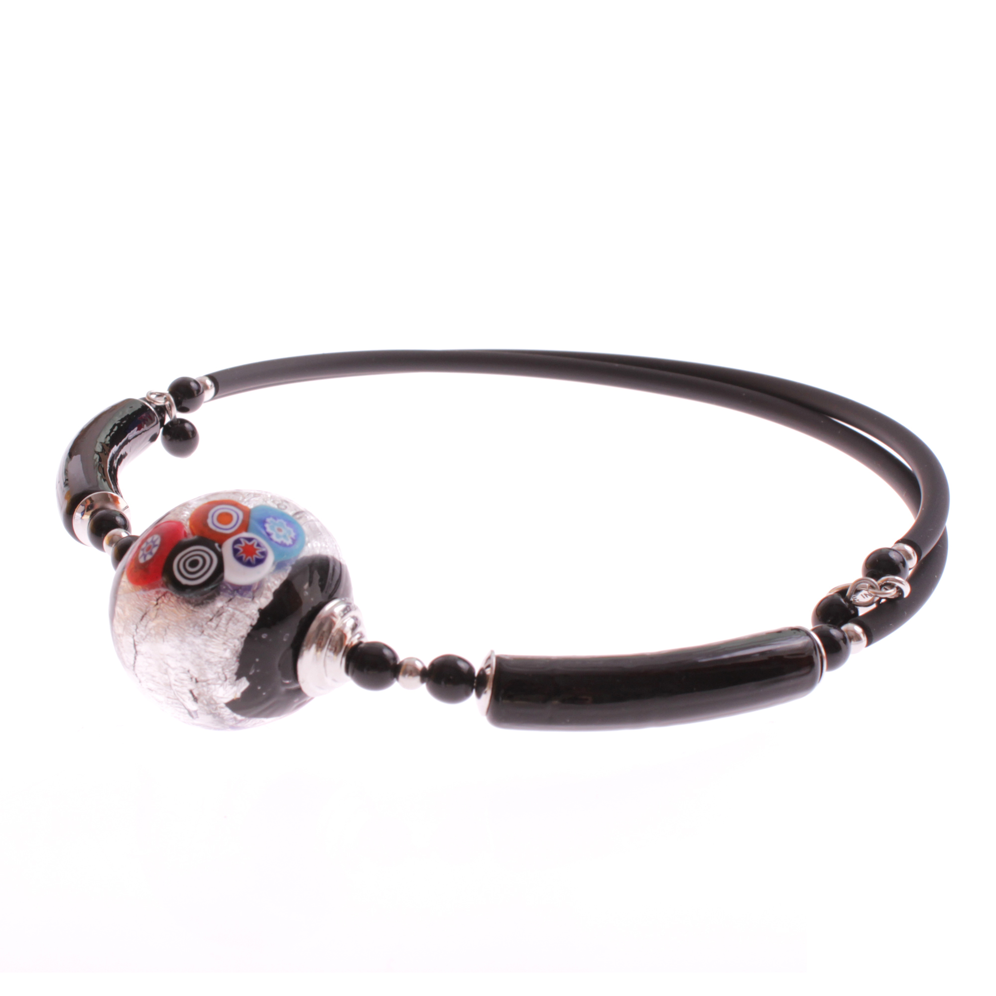 Flexibles Collier der Extraklasse Model "Zoey"-mille fiori silber