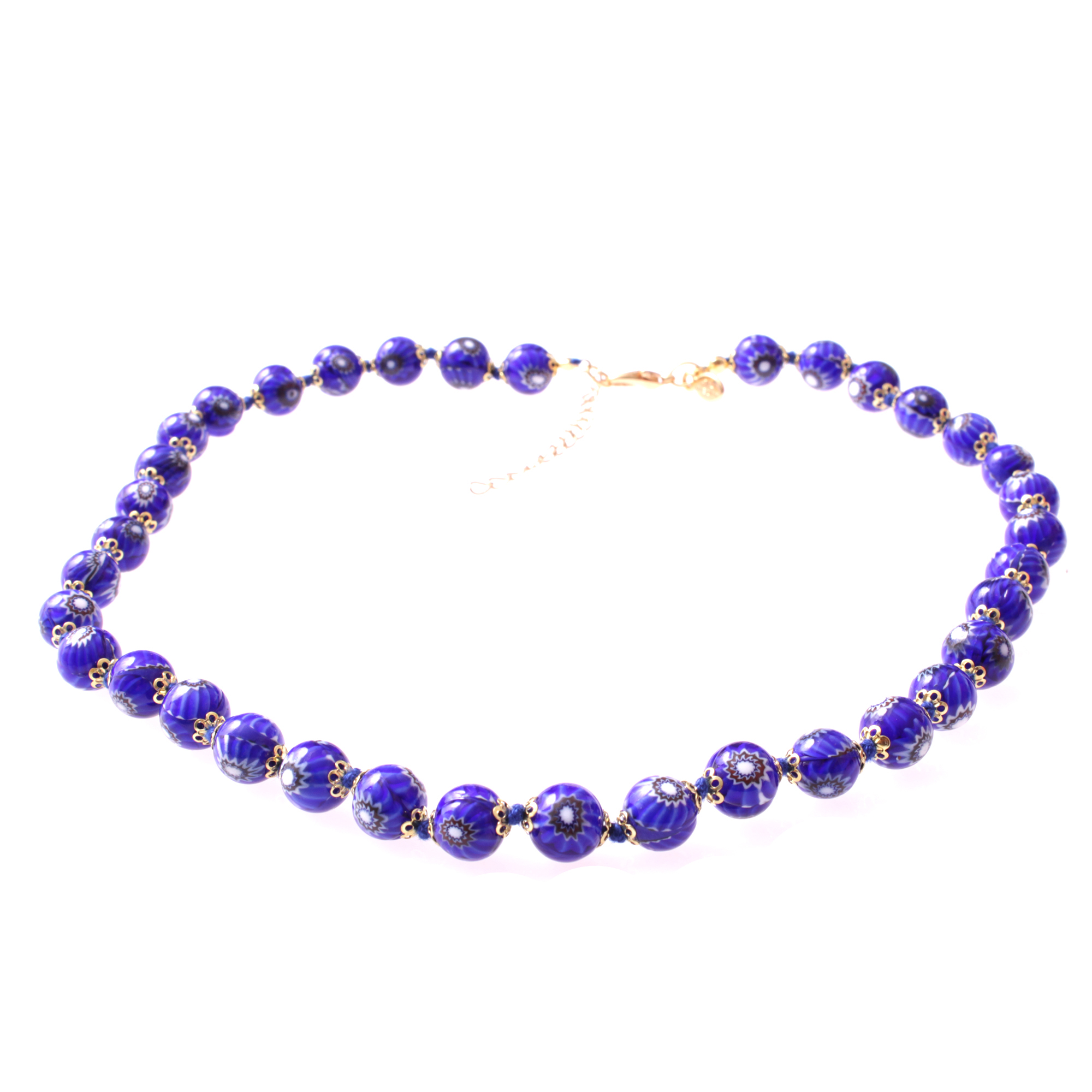 Exklusive Mille Fiori Halskette "Concento uni" Collier -dunkelblau-gold