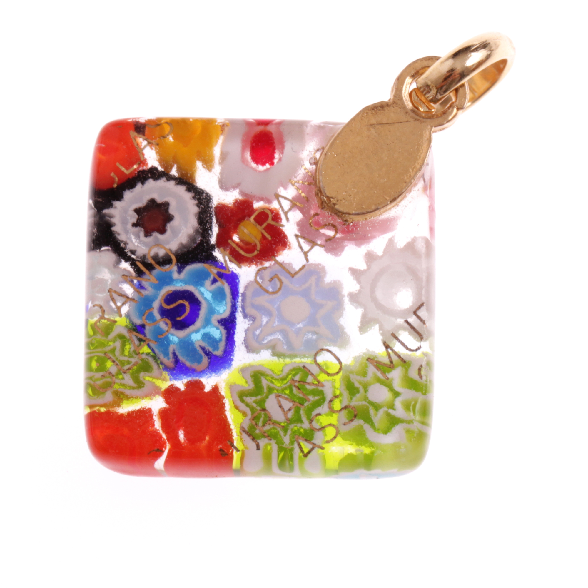 Murano Glas Anhänger "Gioco" -mille fiori gold