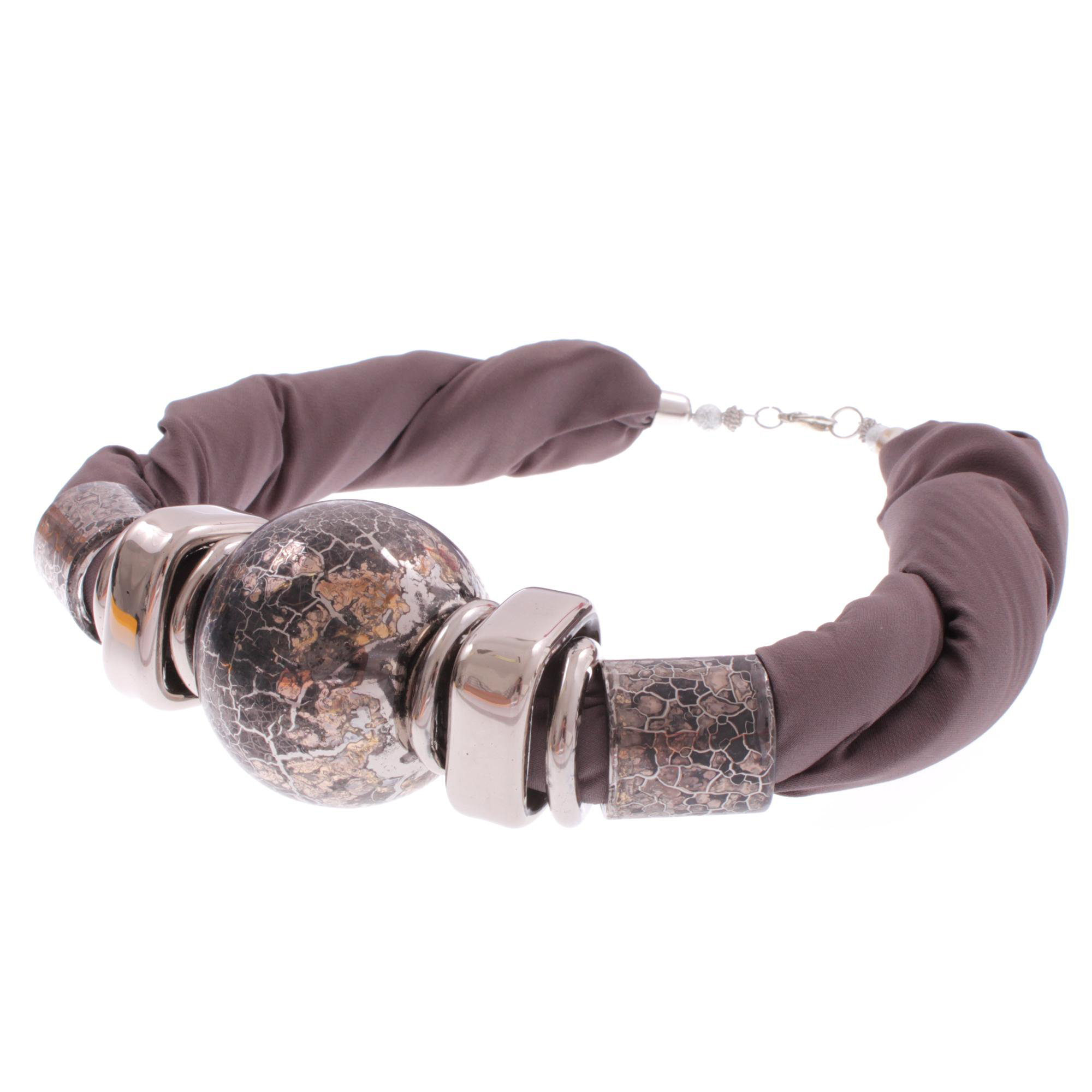 Halskette "Zendado" unglaublich schönes Murano Glas Collier  -grau