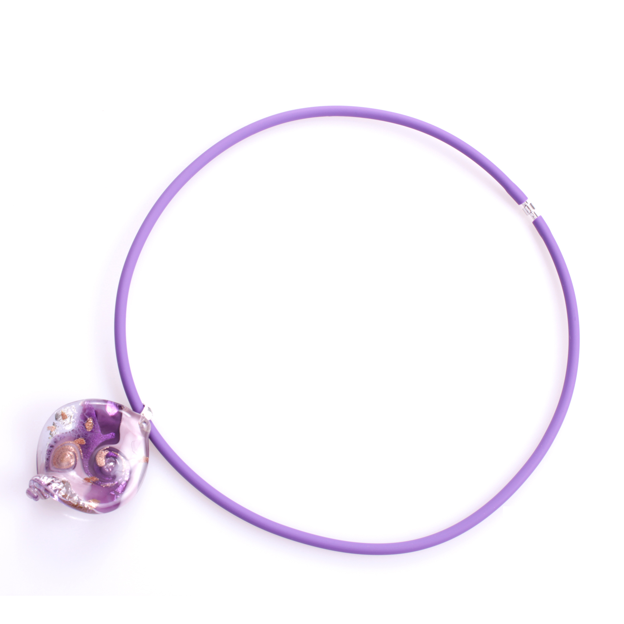 Wunderschöner Murano Glas Anhänger "Christelle II" inkl. Kette!-amethist-silber