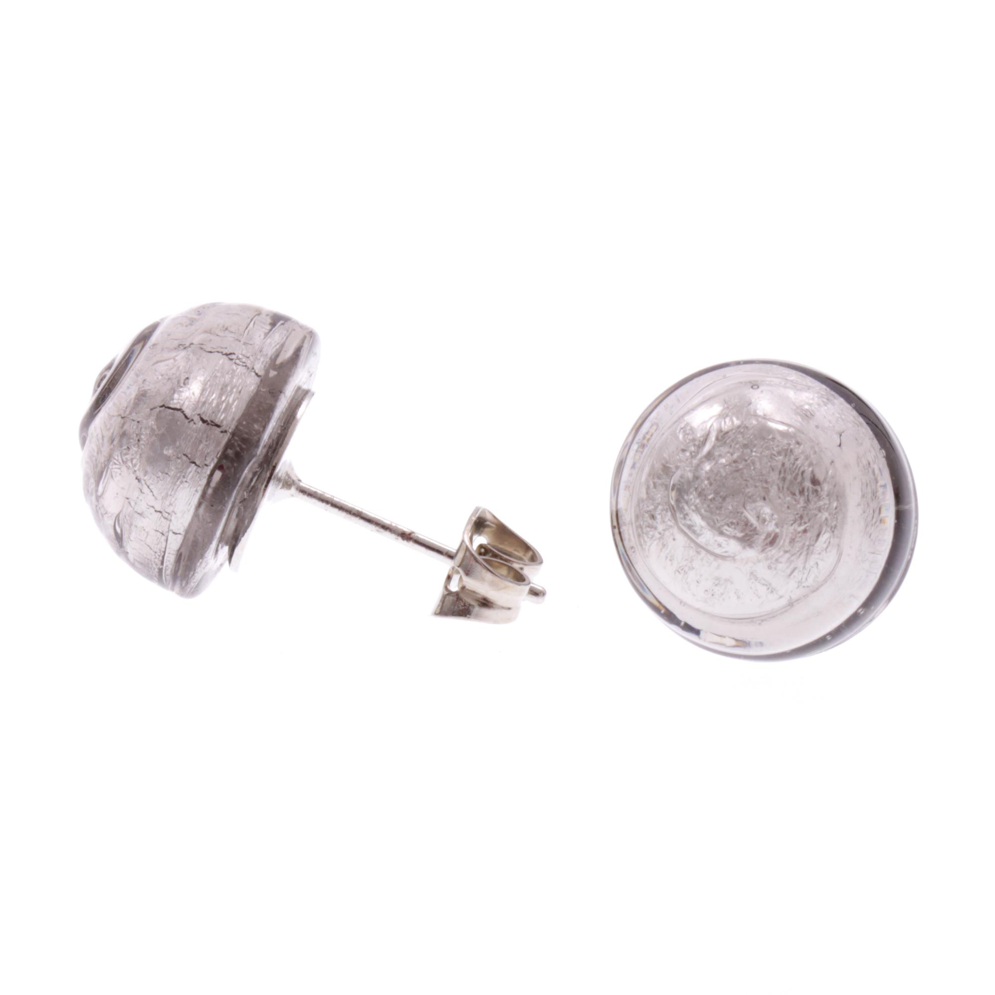 Ohrstecker Murano Glas "Elevato" Ohrschmuck -grau