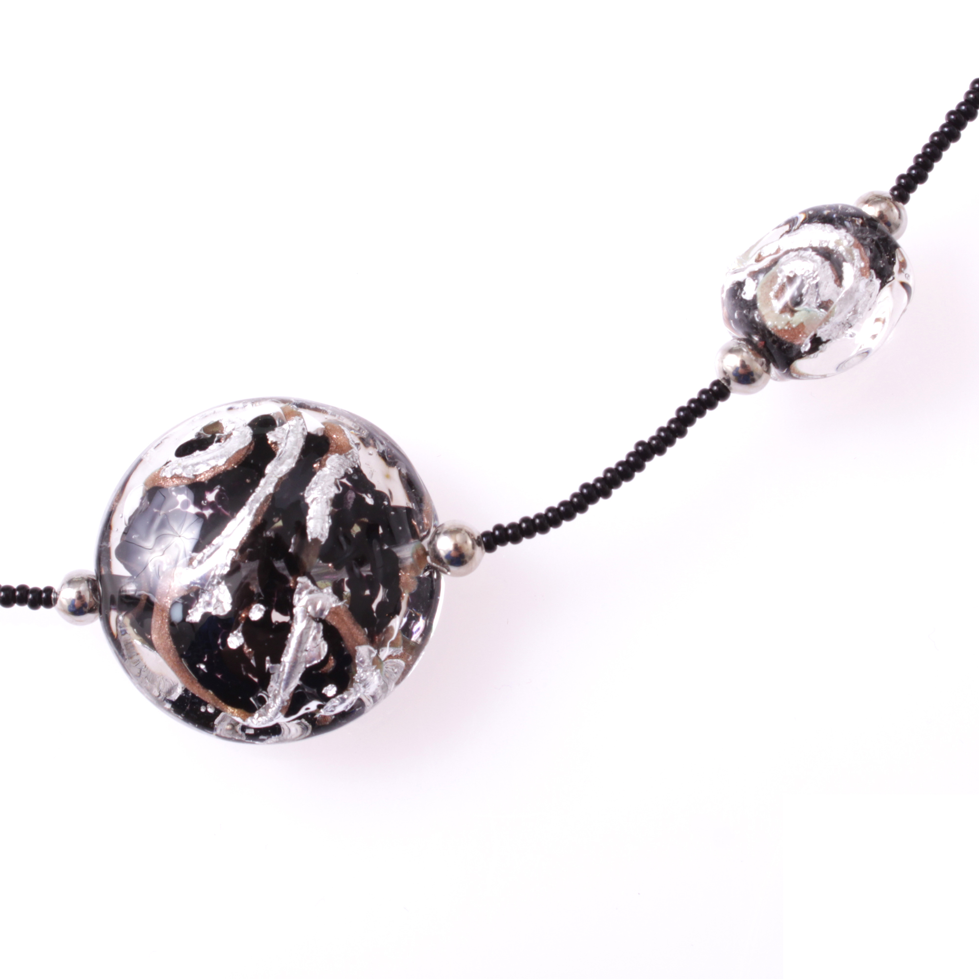 Stilvolles Murano Glas Collier "Astana Deluxe" -schwarz