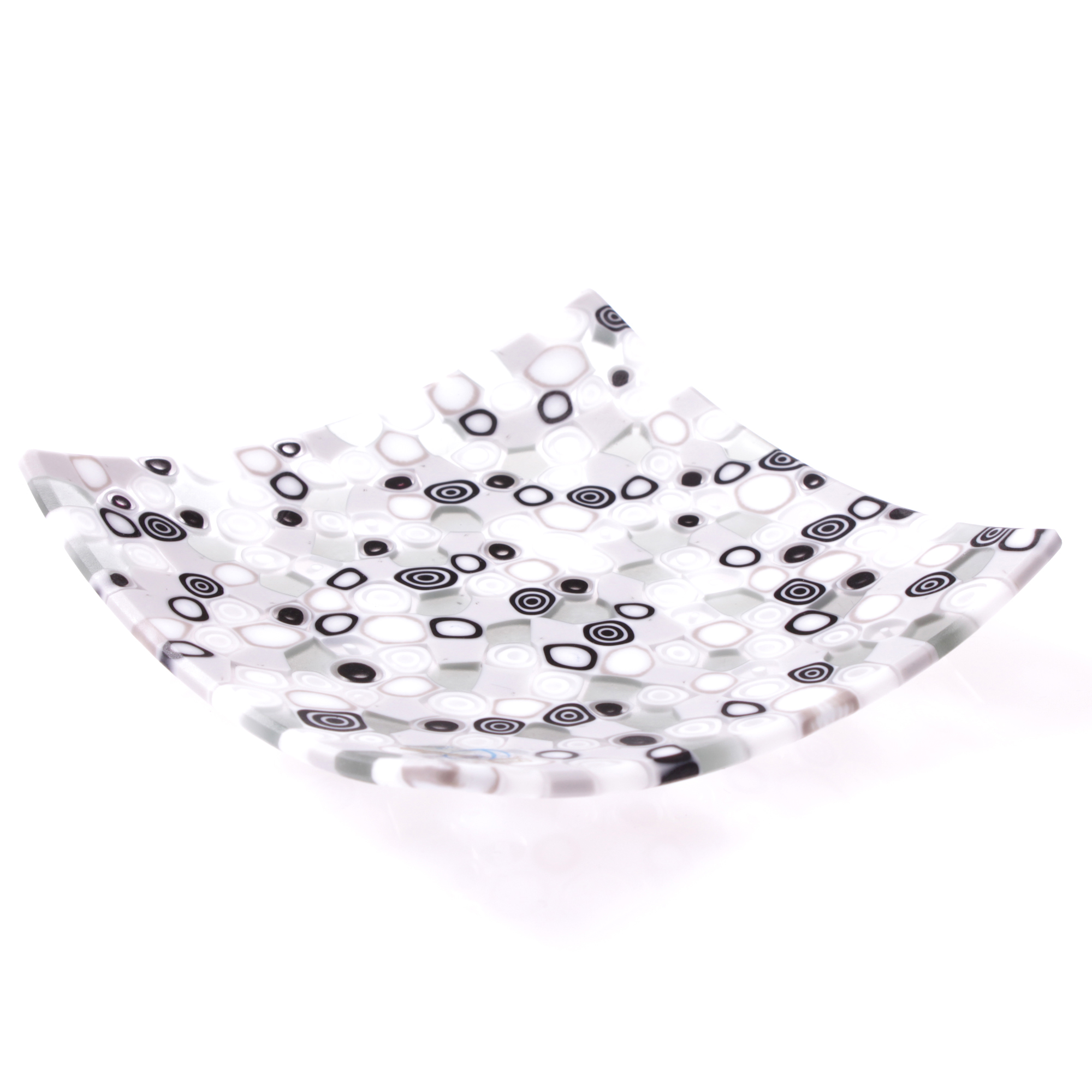 Murano Glas Schalen Kollektion "Lippi"-schwarz-weiss Murano Glas Schalen Kollektion "Lippi"-schwarz-weiss