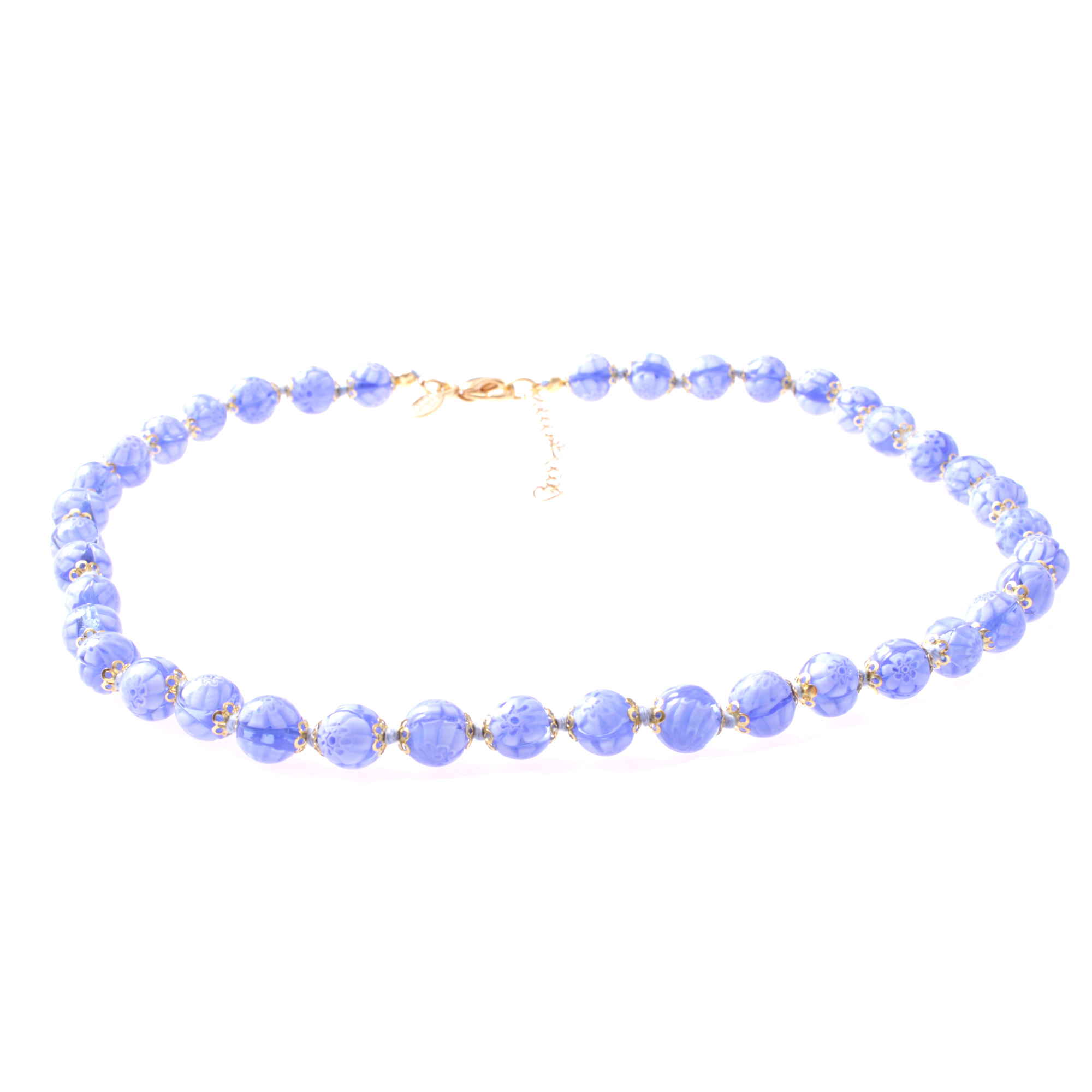 Exklusive Mille Fiori Halskette "Concento uni" Collier -hellblau