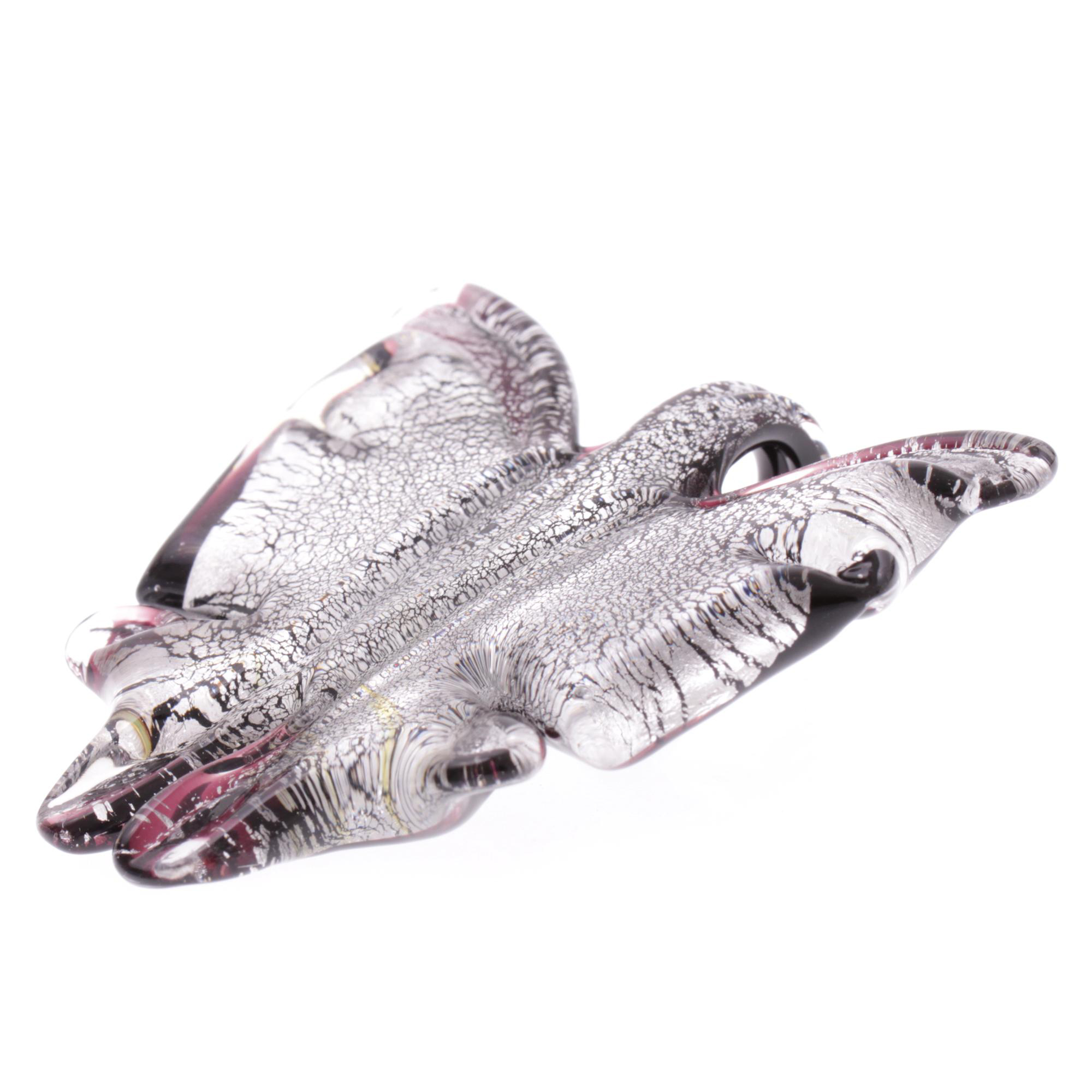 Ein Murano Glas Schmetterling "Farfalla" Anhänger-silber