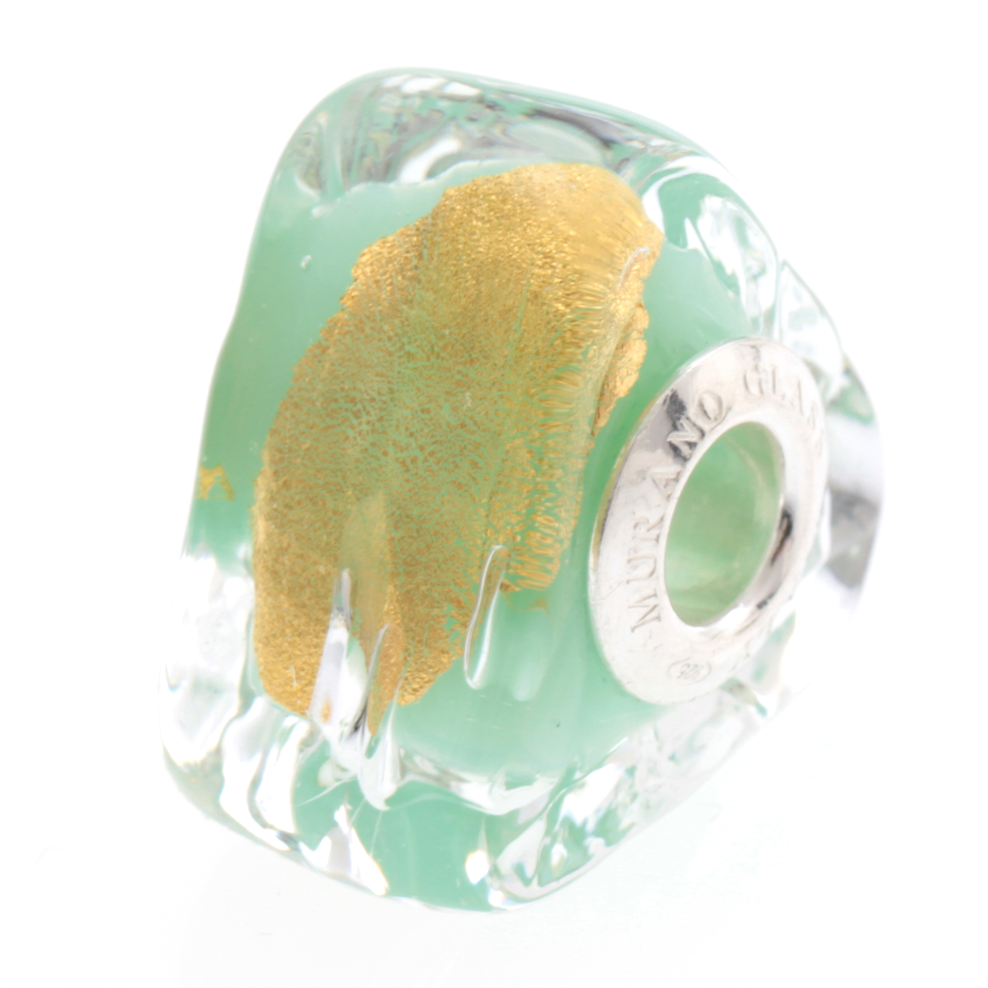 Murano Glas Bead "Triangle" Charm-jade Murano Glas Bead "Triangle" Charm-jade