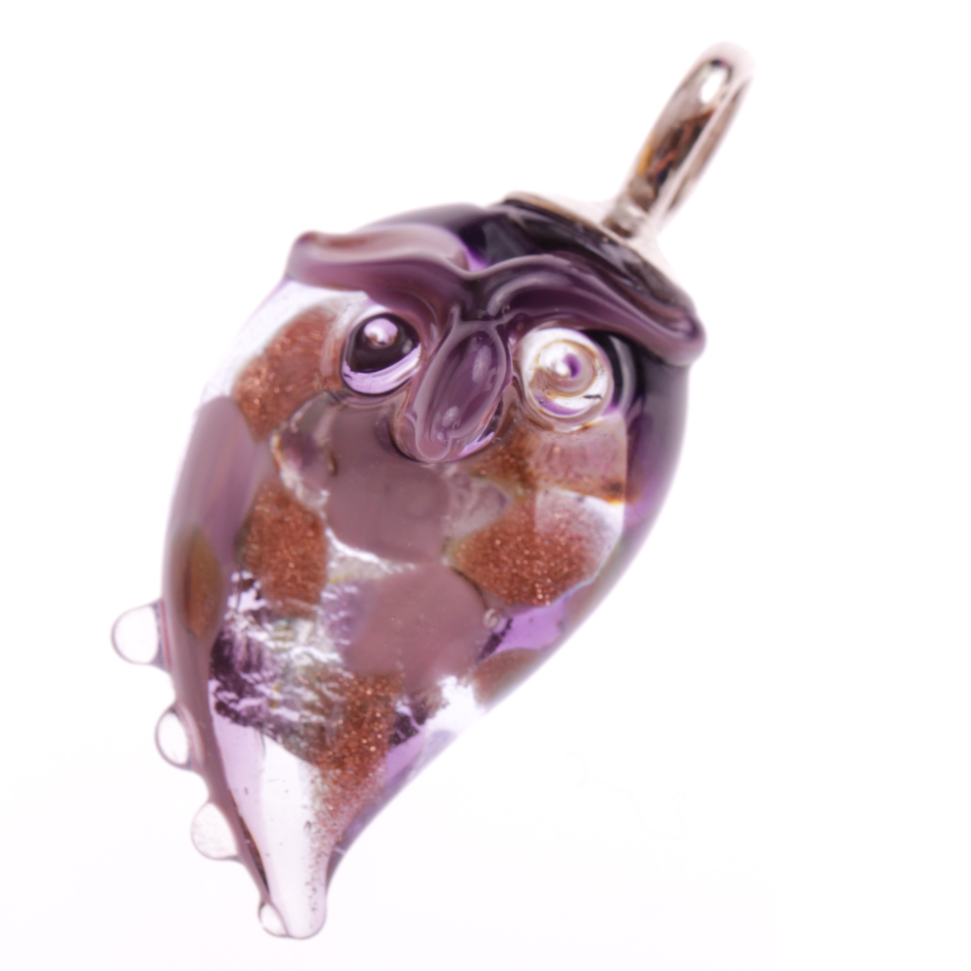 Unsere kleine süße Muranoglas Eule "Picco Gufo" -amethist-silber