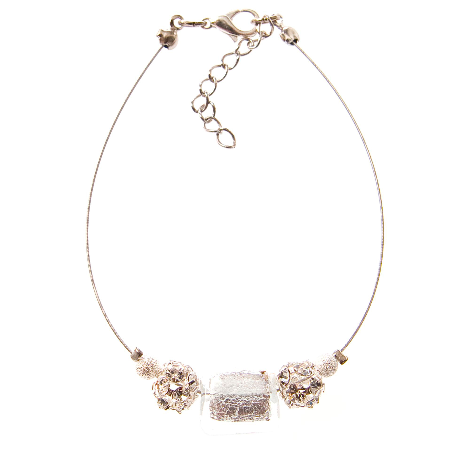 Modisches Murano Glas Armband "Chicago" Armschmuck-silber