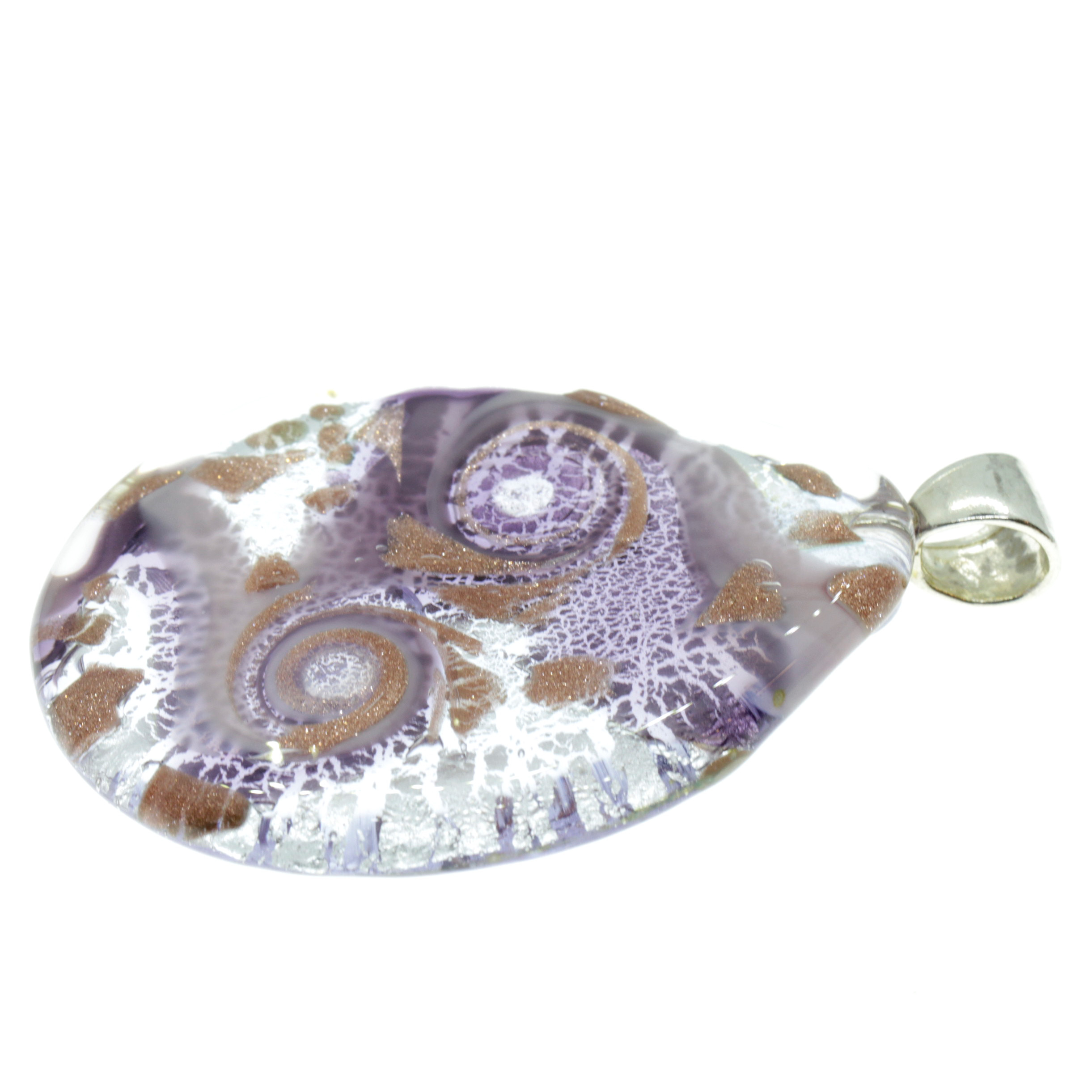 Traumhaft schöner Murano Glas Anhänger "Onorio" -amethist-silber