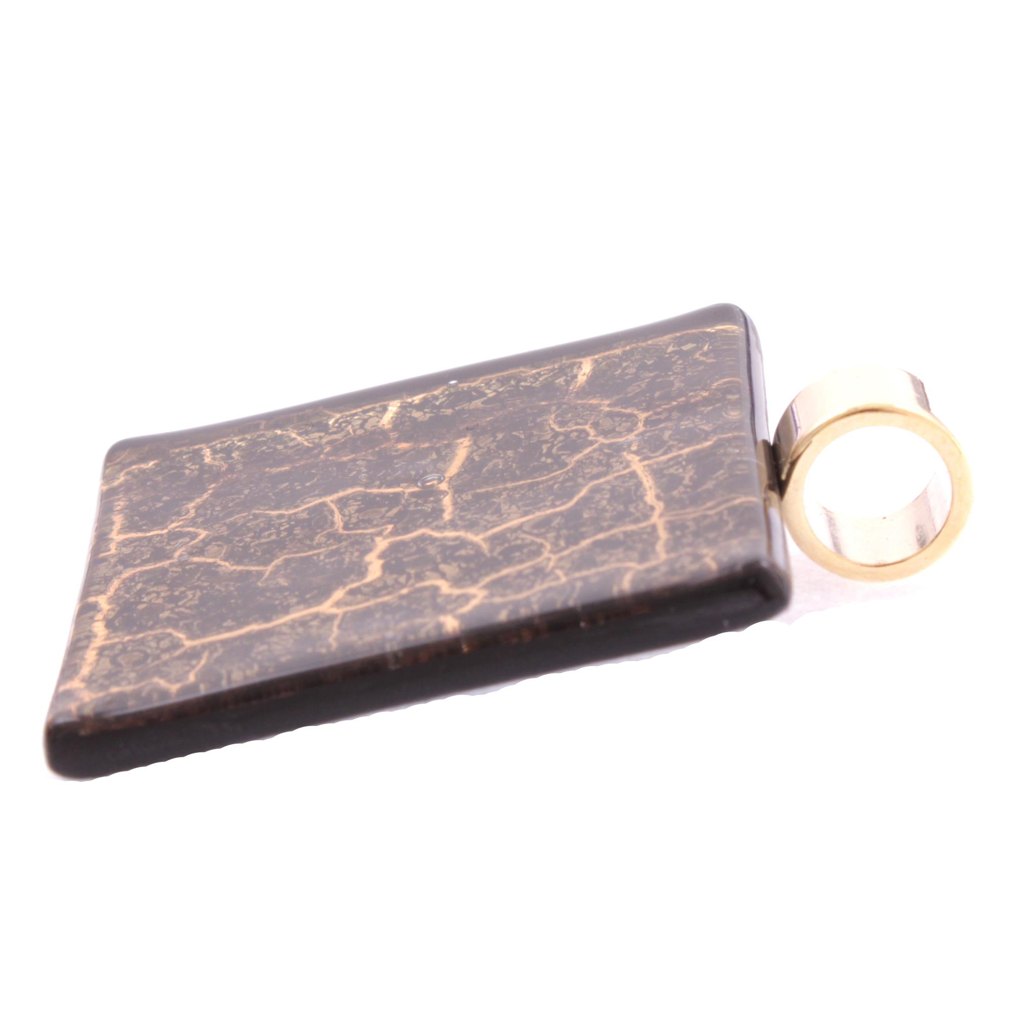 Ein edler Anhänger aus Murano Glas Modell "Pinta" -schwarz-gold