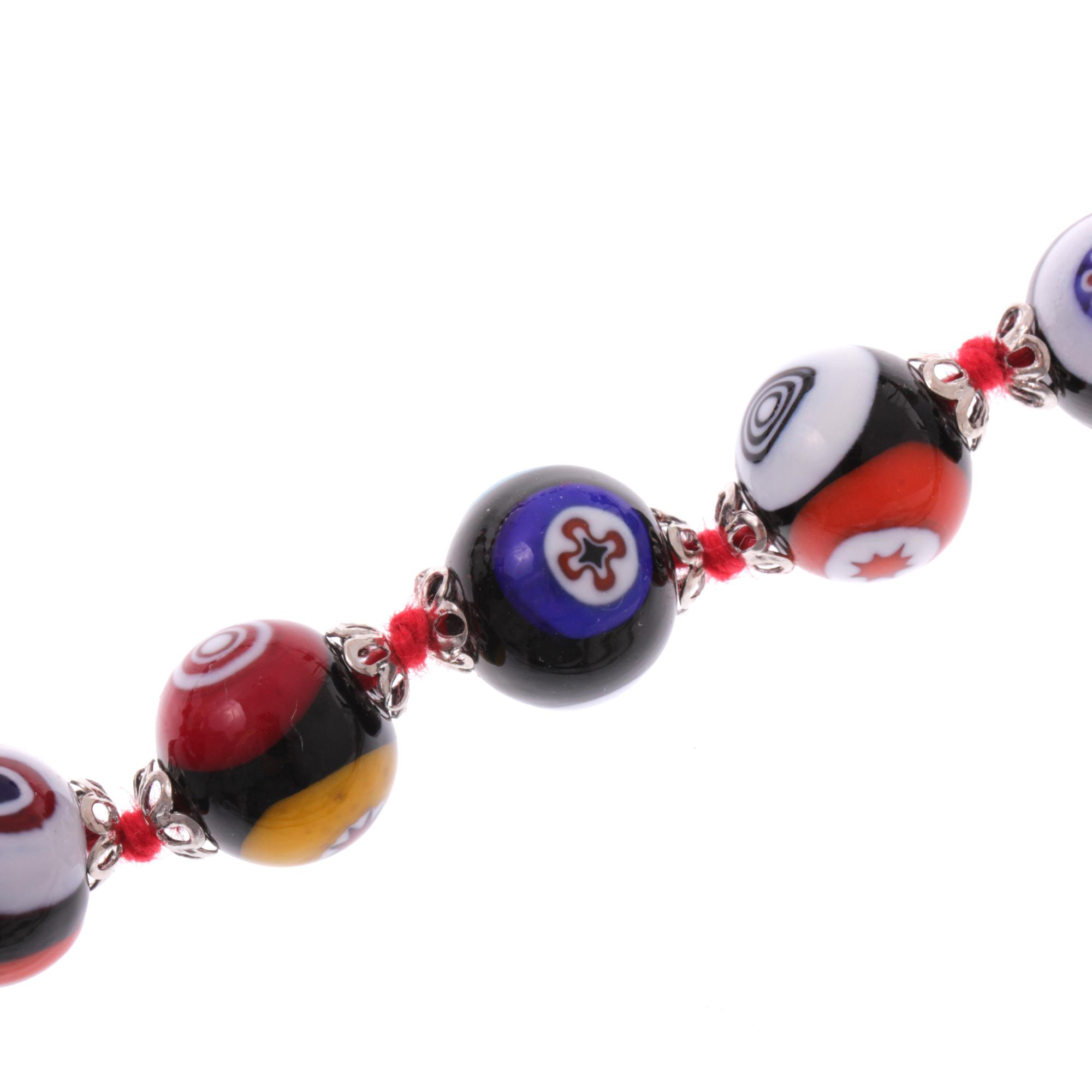 Exklusive Mille Fiori Halskette "Concento" Collier -bunt-silber