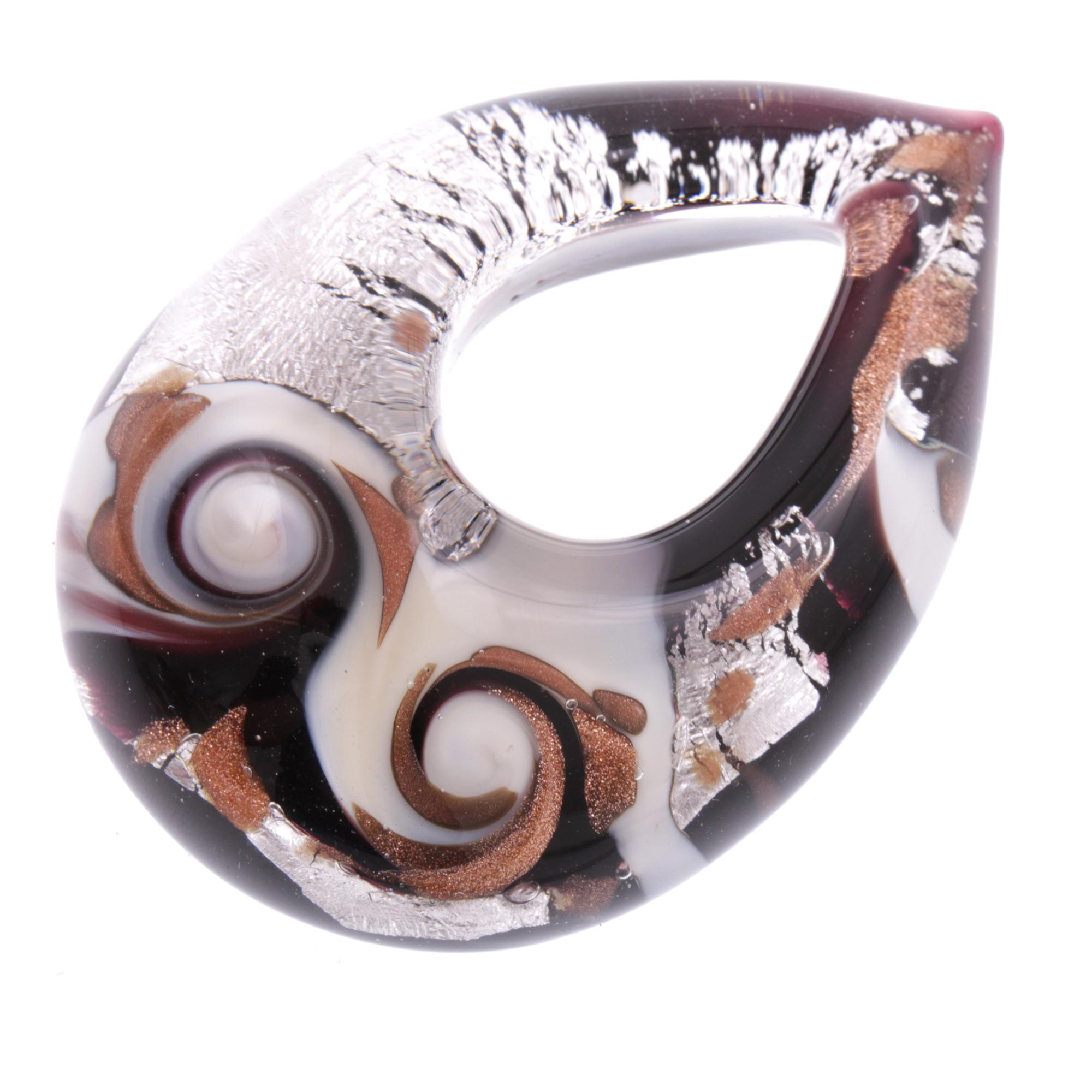Erlesener Murano Glas Anhänger Model "Drop"-lila silber