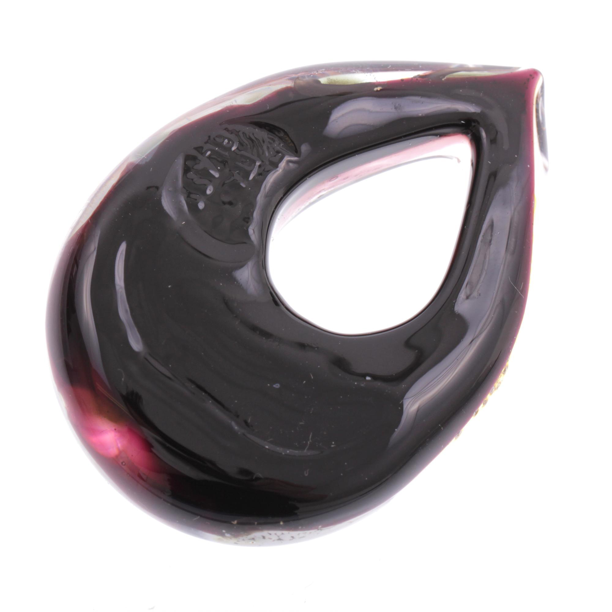 Erlesener Murano Glas Anhänger Model "Drop"-lila silber