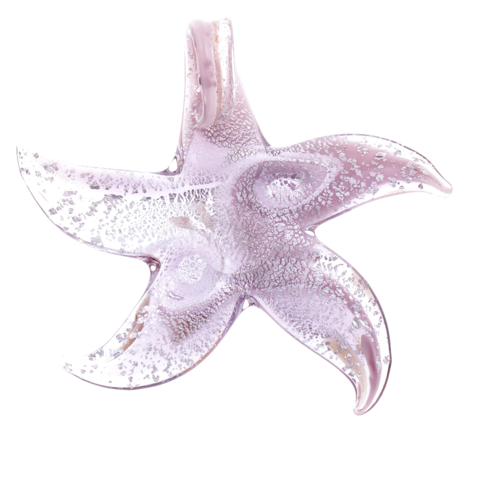 Murano Glas Seestern "Facella" Anhänger-amethist-silber