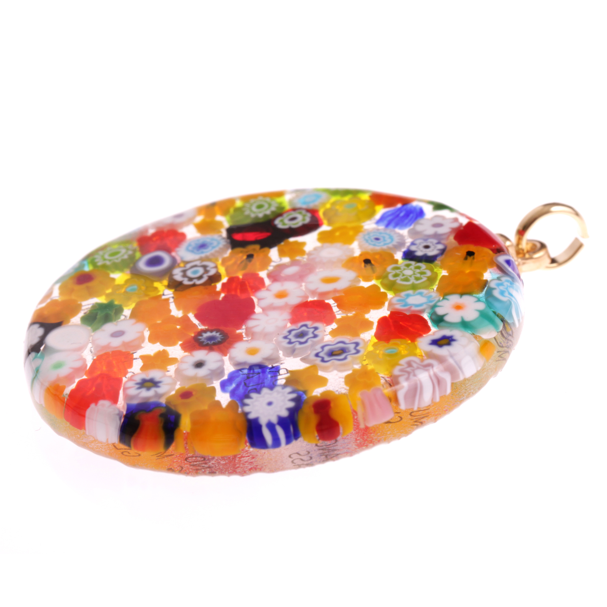 Ein runder Superanhänger "Girone Grande"-mille fiori gold
