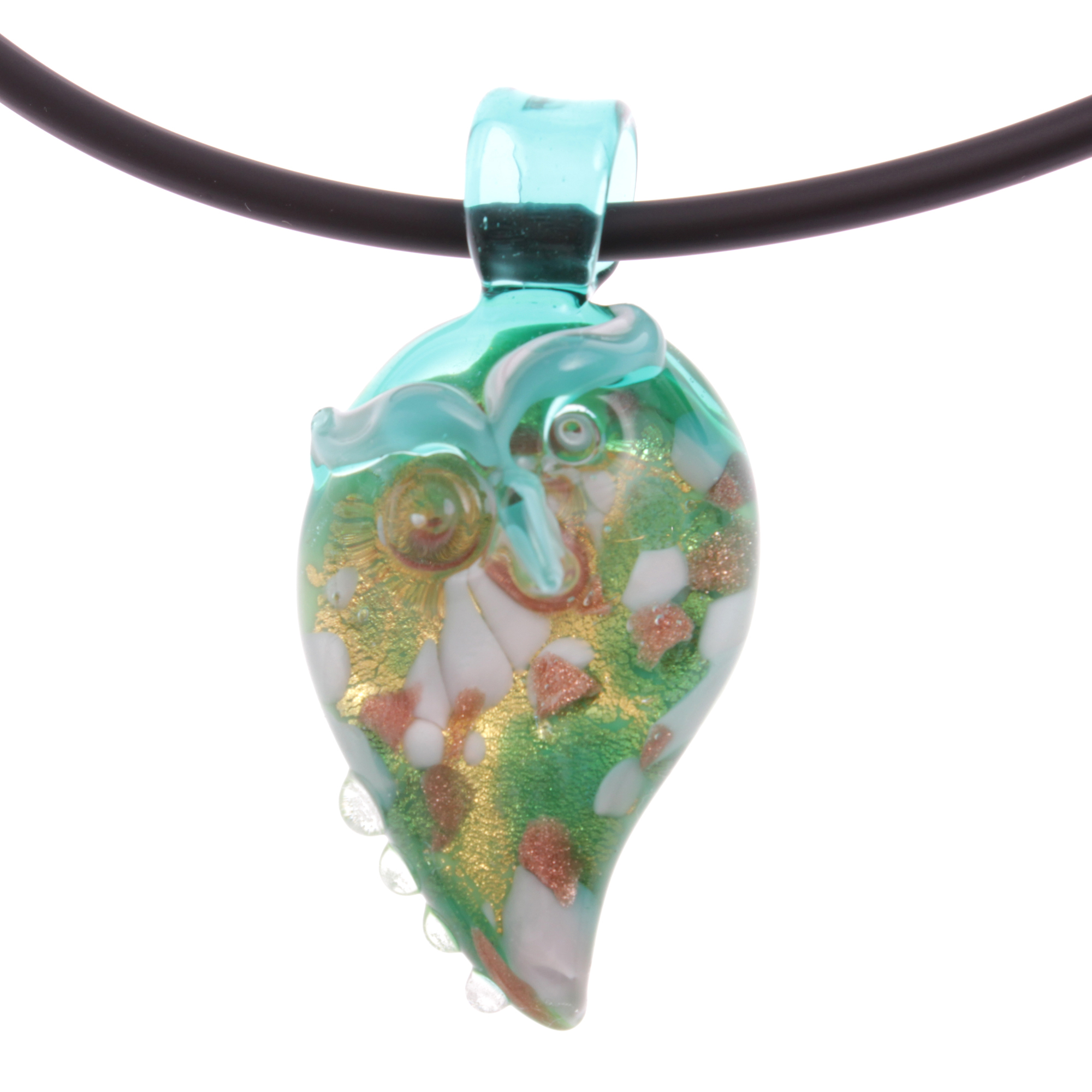 Eine wundervolle Eule aus Muranoglas Model "Grande Gufo"-grün-gold