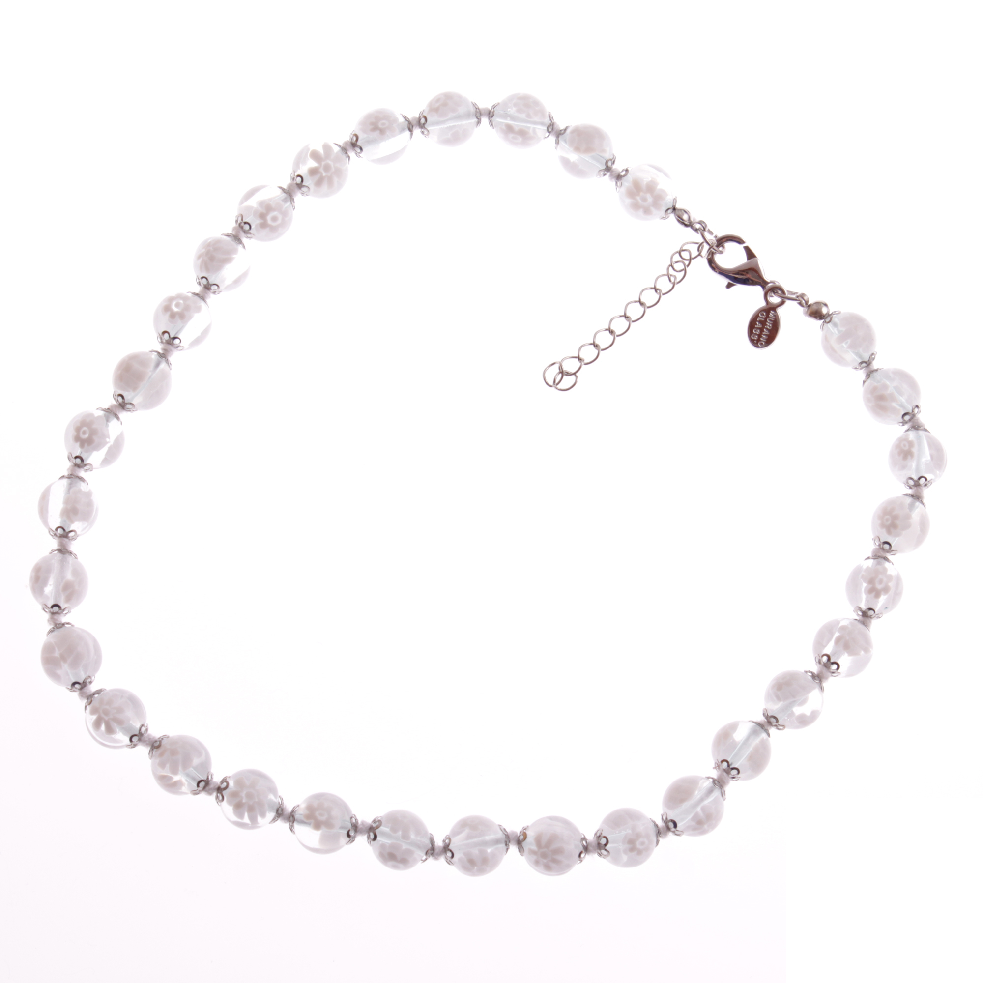 Exklusive Mille Fiori Halskette "Concento uni" Collier -weiß silber