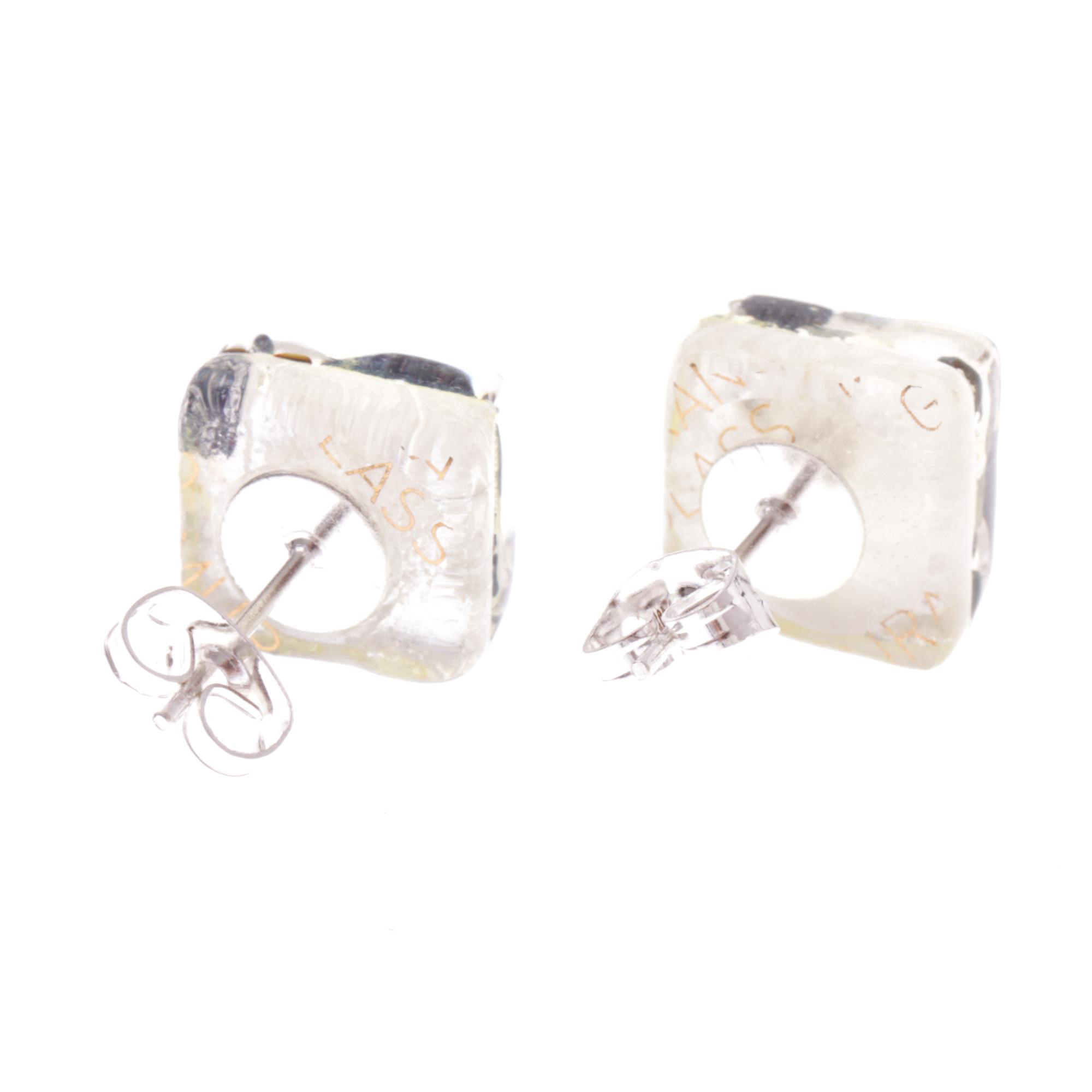 Ohrstecker Murano Glas "Jolanda" Ohrschmuck-schwarz-silber II