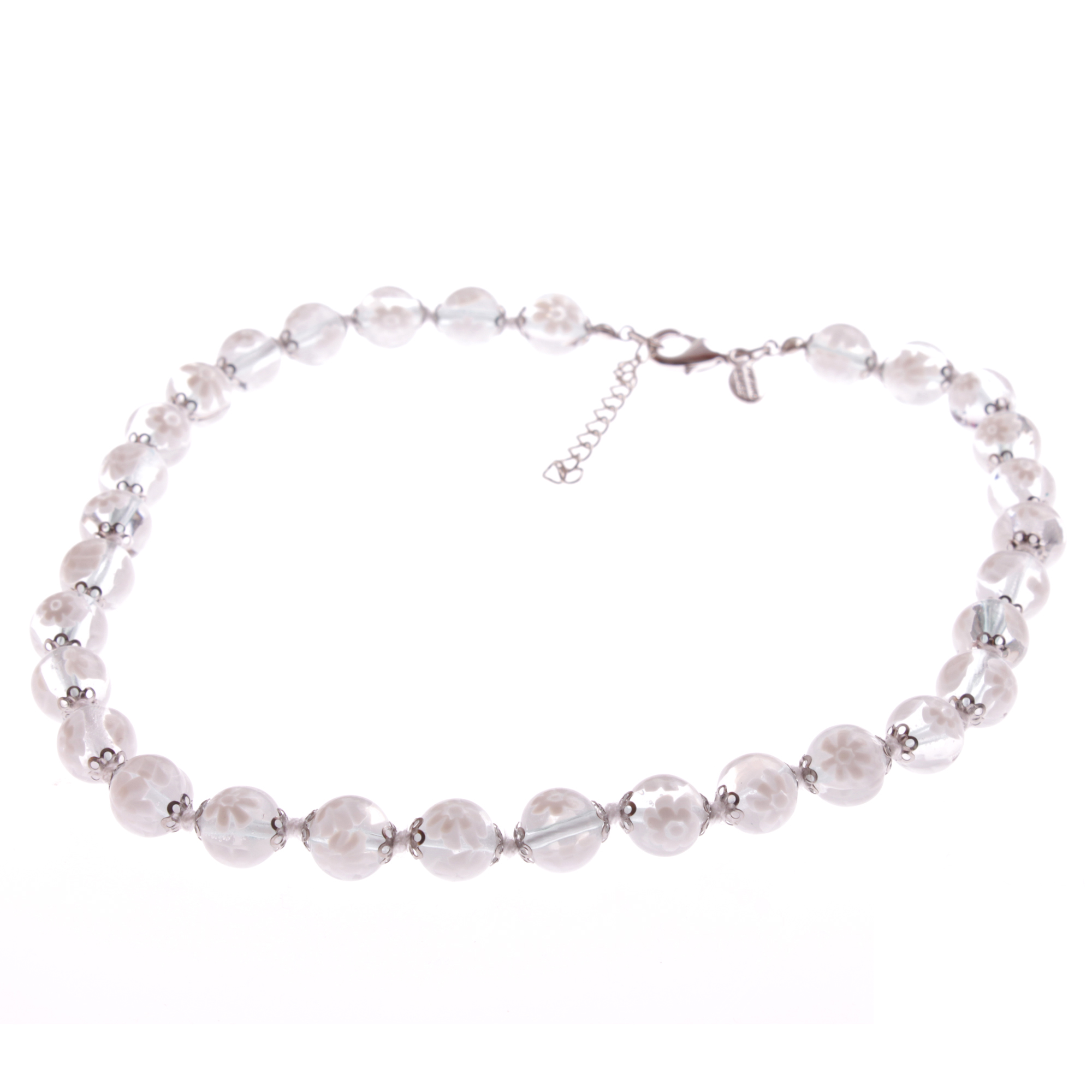 Exklusive Mille Fiori Halskette "Concento uni" Collier -weiß silber