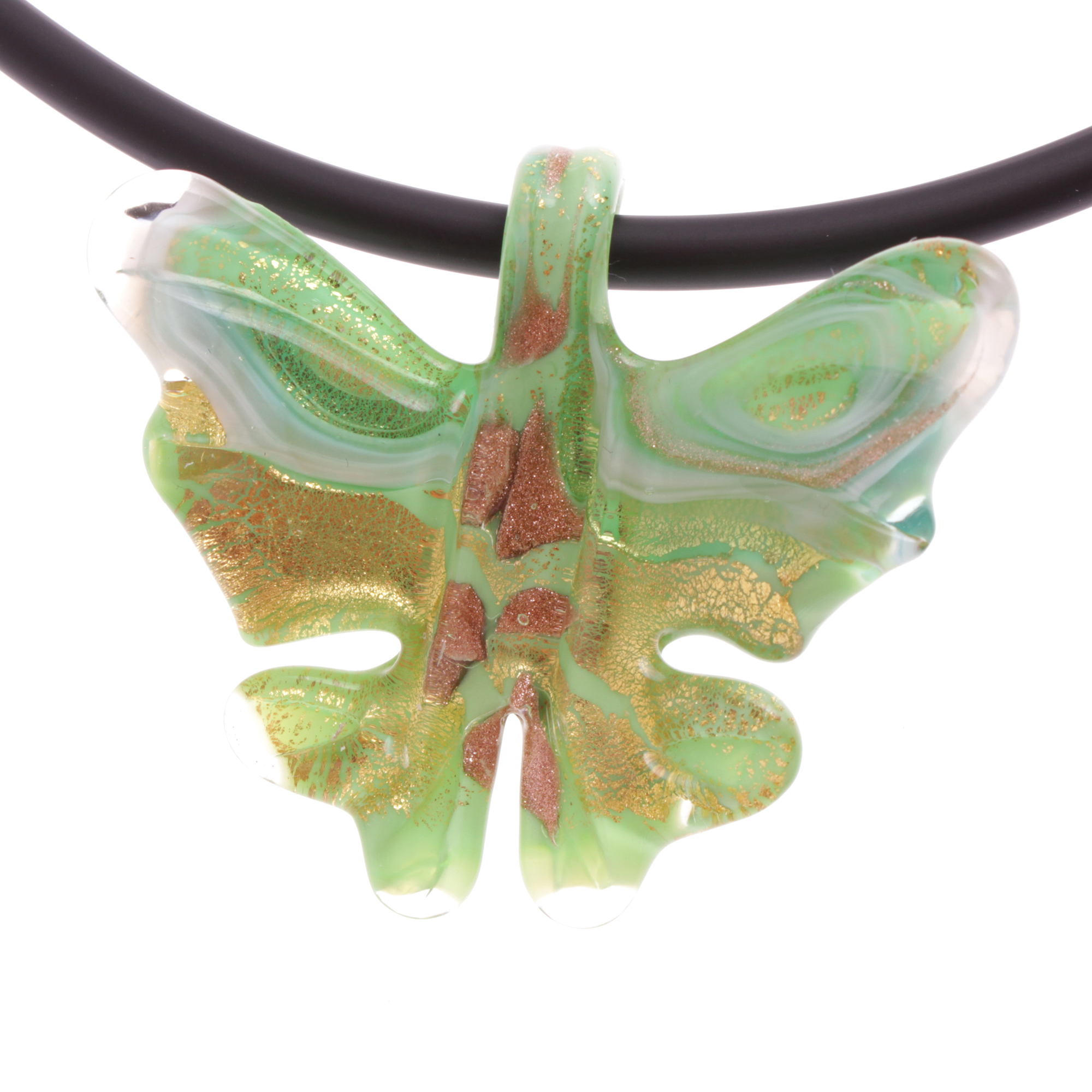 Ein wunderschöner kleiner Schmetterling "Picco Farfalla" -grün-gold