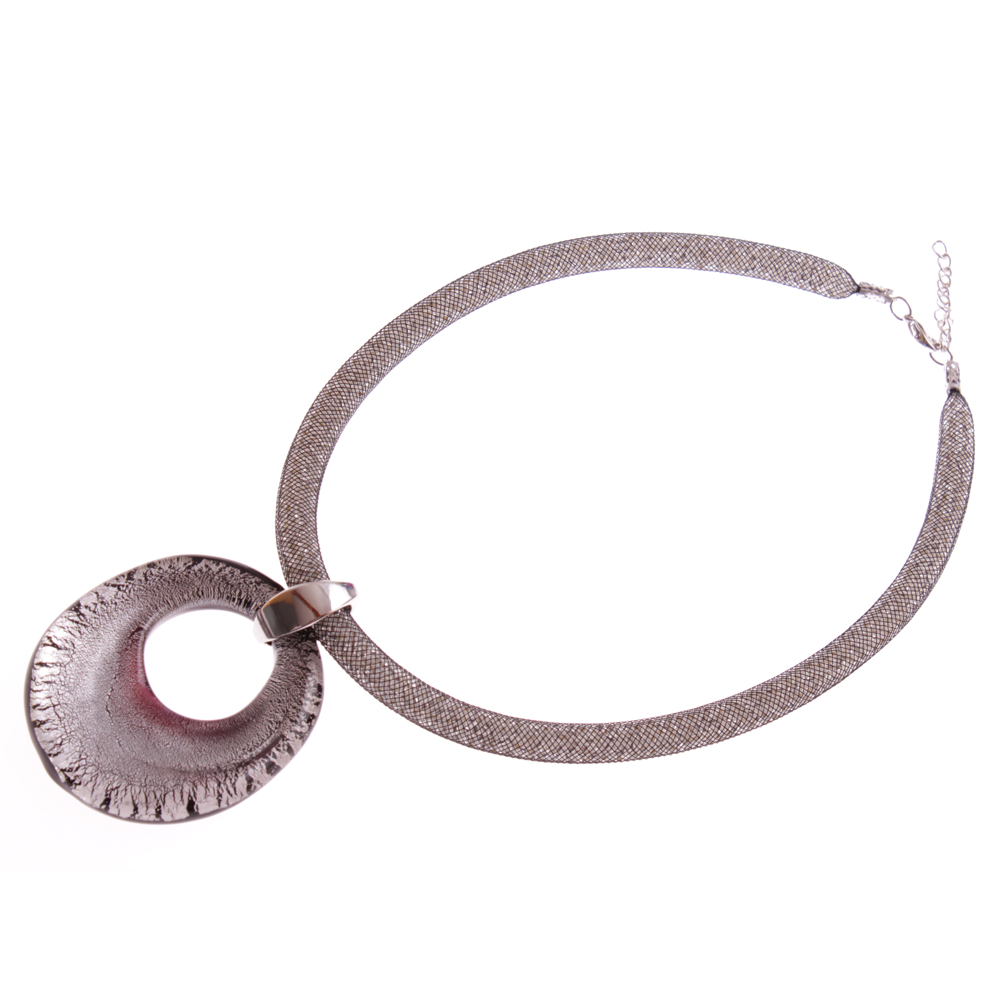 Edles Muranoglas Schmuckstück Model "Grande Galina Deluxe"- silber
