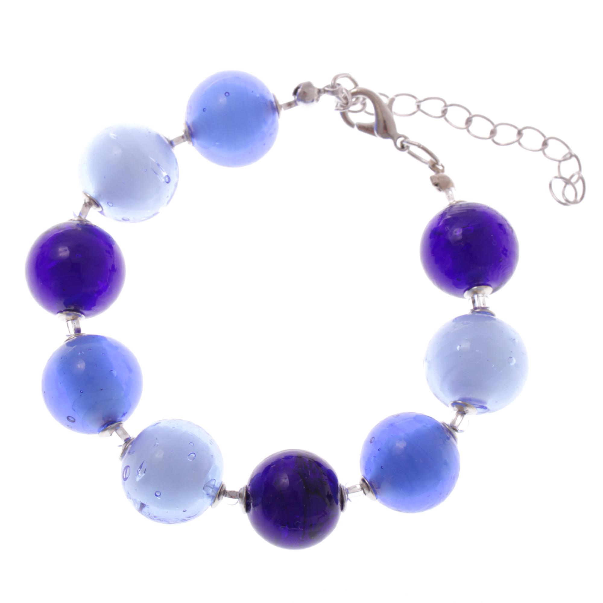 Murano Glas Armband "Verona" Armschmuck-blau-silber