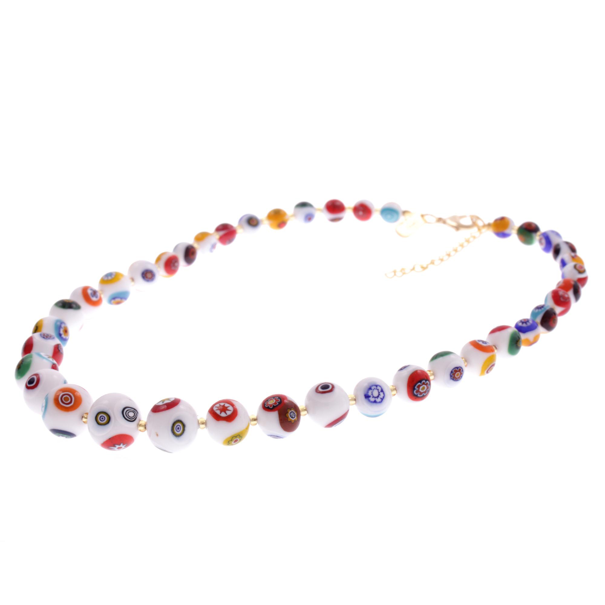 Murano Glas Verlaufs Collier "Volgere" Halsschmuck-weiss