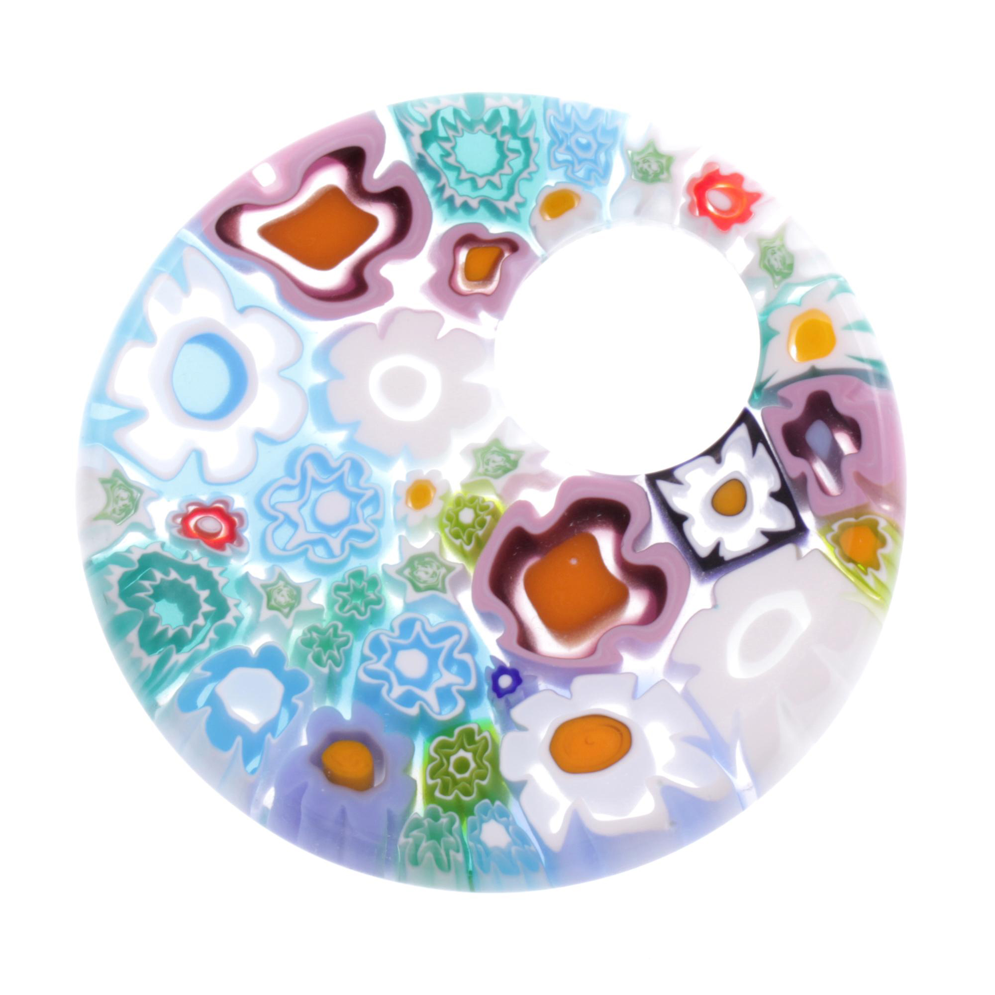 Mille Fiori Anhänger "Grand Chiva" echtes Murano Glas-Pastell bunt