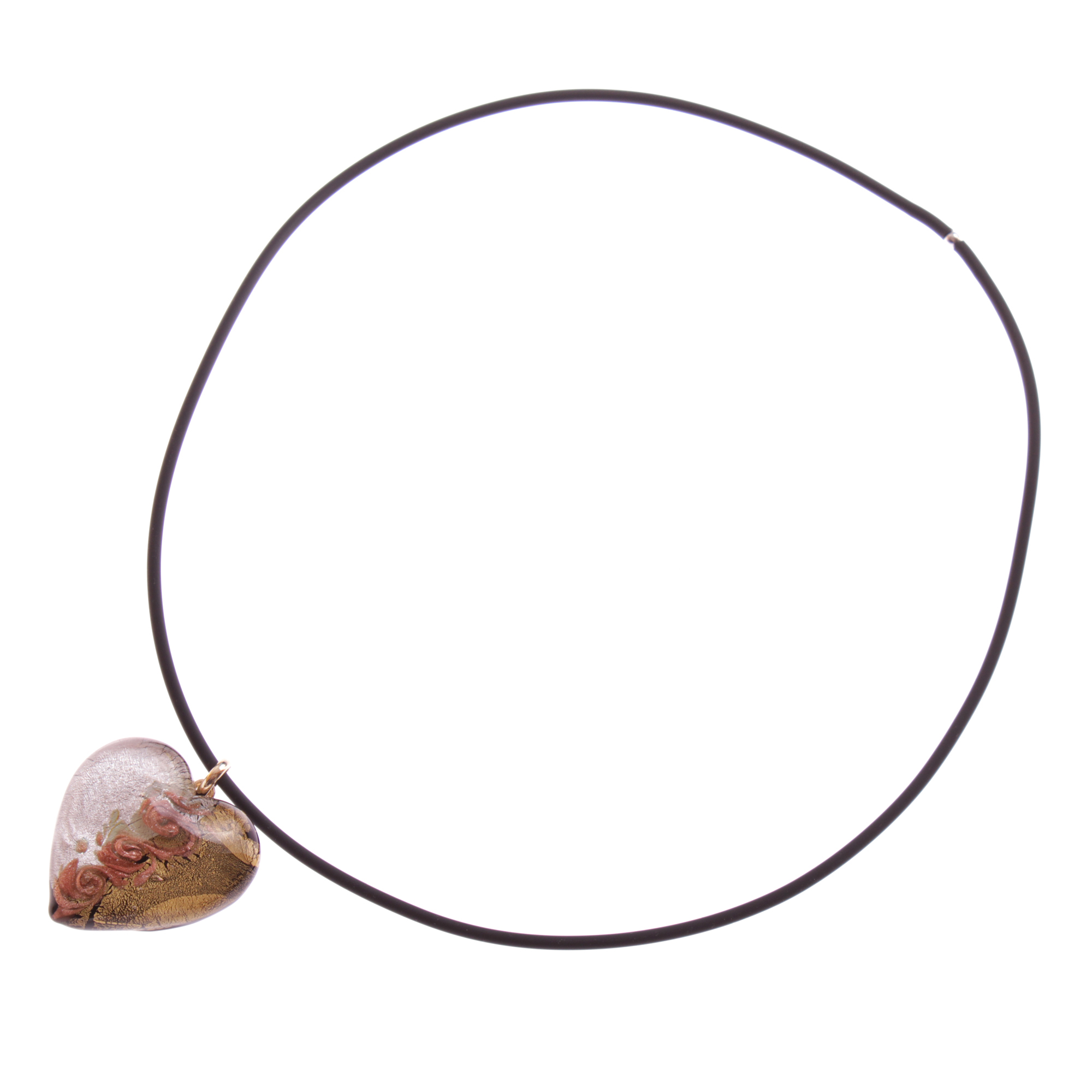 Muranoglas Herz "Girello medium" Top Optik! -gold-silber