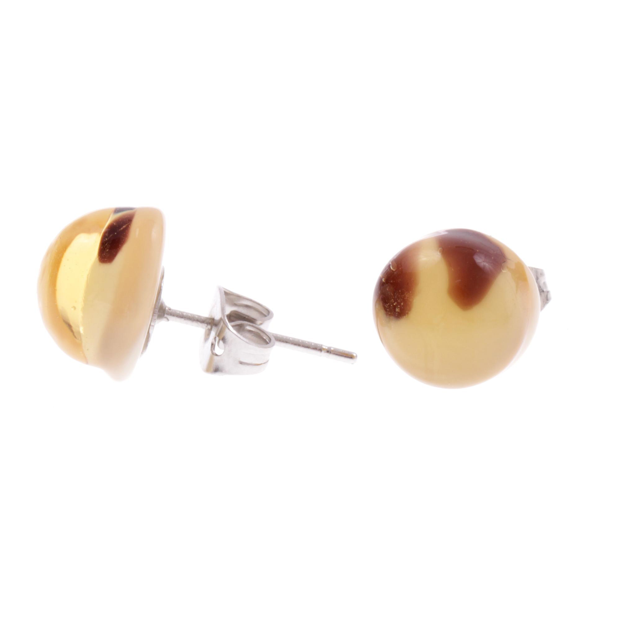 Ohrstecker Murano Glas "Spina Attesa" Ohrschmuck -amber