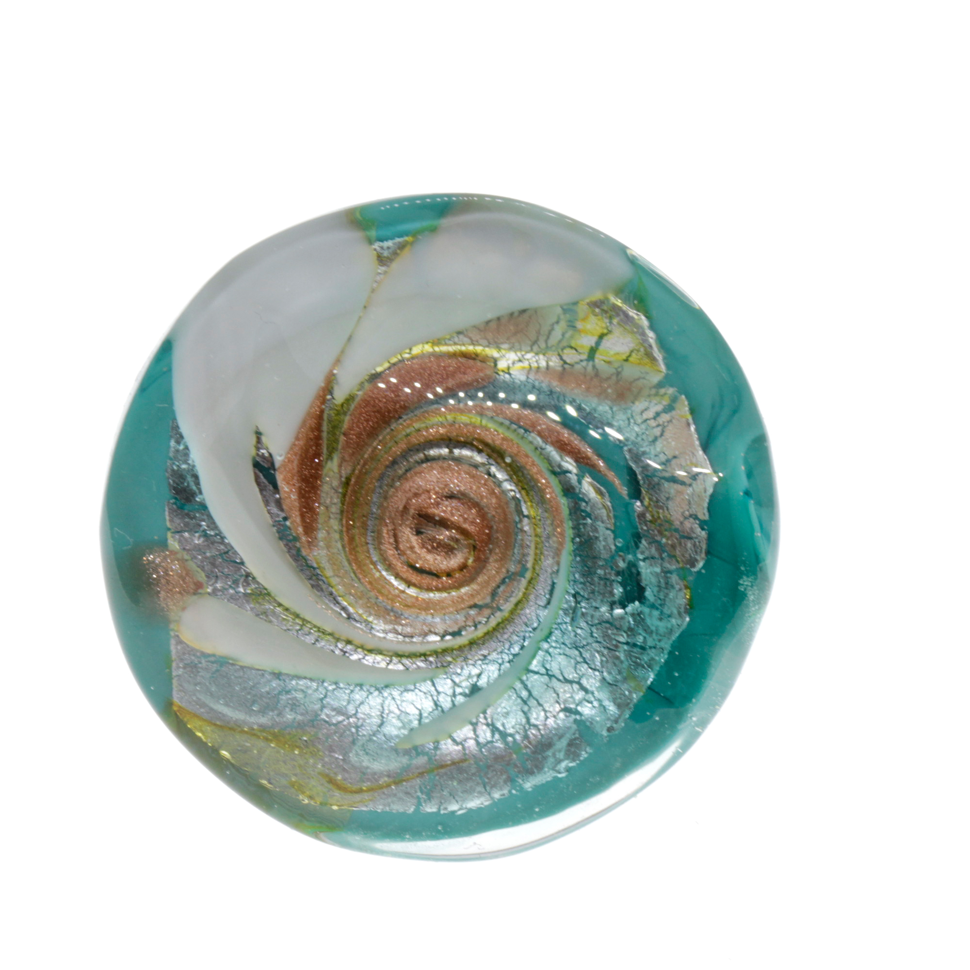 Murano Glas Ring "Vistosa" mit offener Schiene-türkis