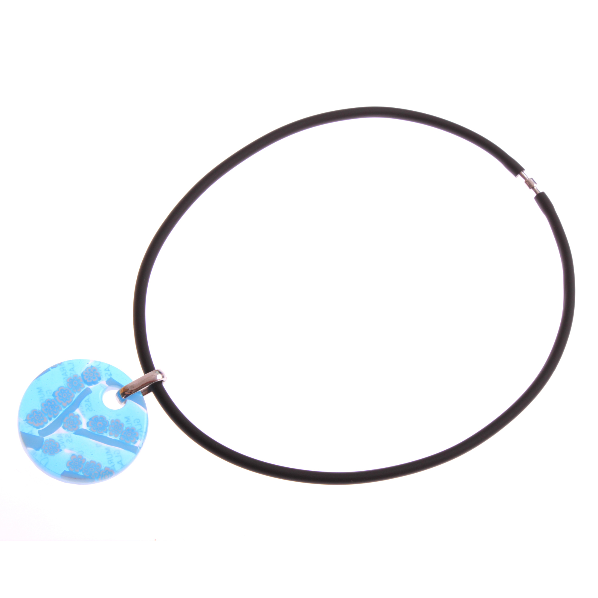 Kleines Mille Fiori Medaillon Model "Picco Abril" -hellblau