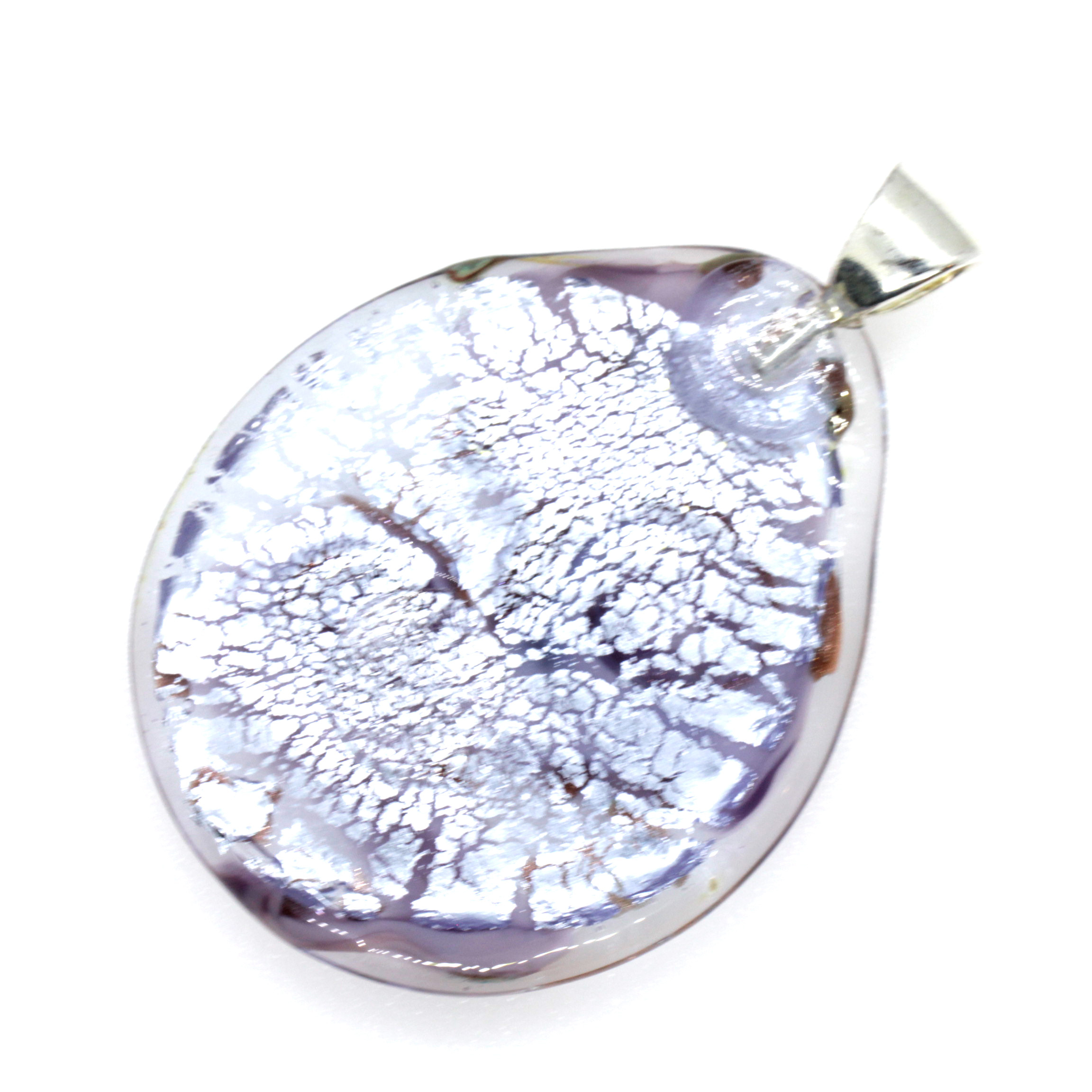 Traumhaft schöner Murano Glas Anhänger "Onorio" -amethist-silber