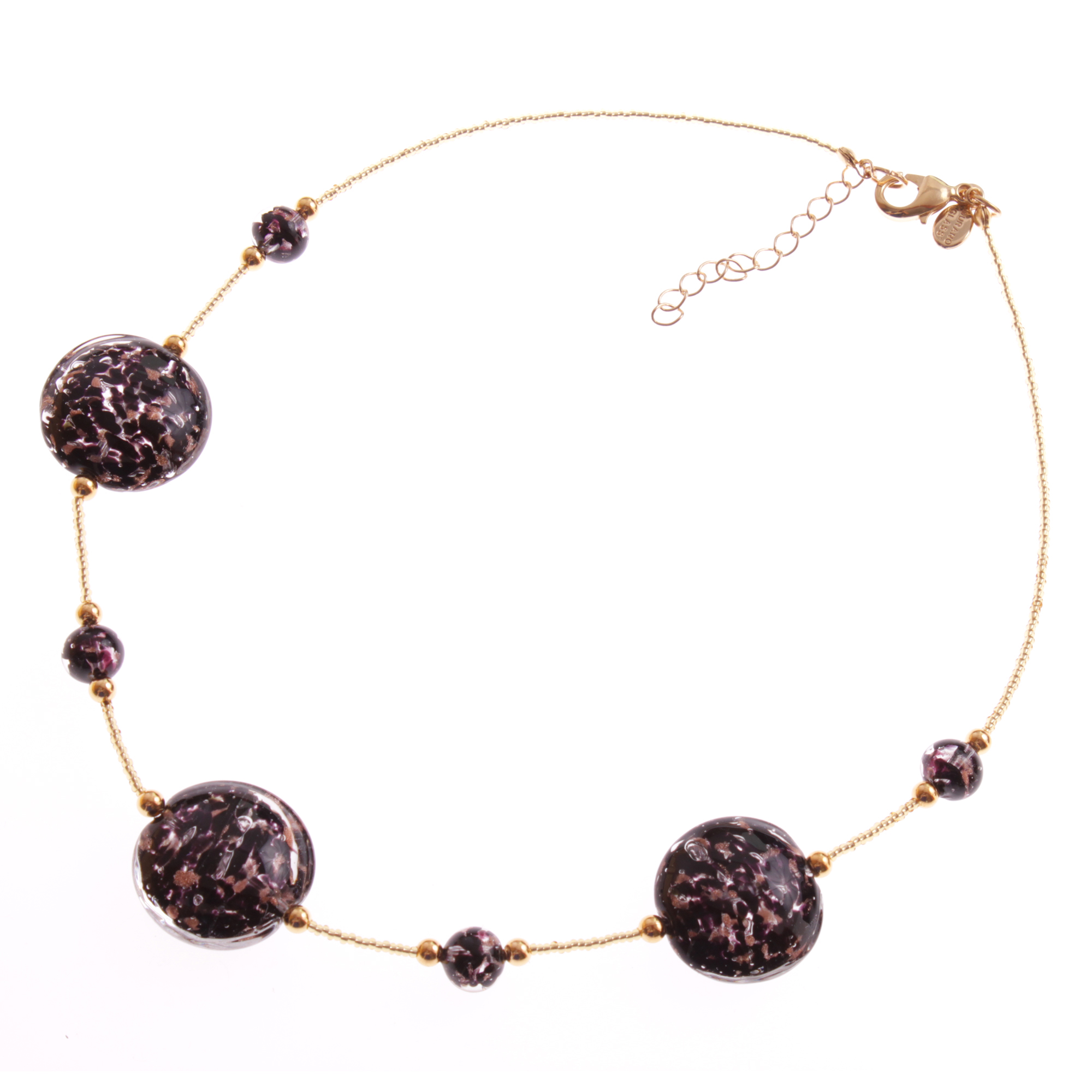 Ein Muranoglas Collier zum verlieben Model "Astana" -schwarz-kupfer