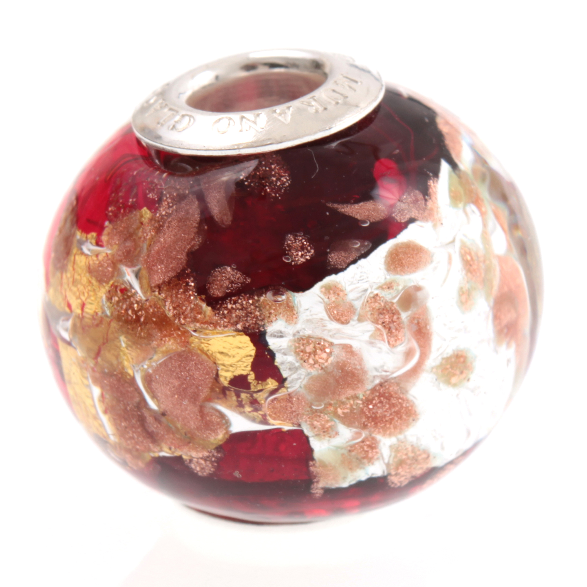 Big One Murano Glas Bead "Pallone" -rubinrot