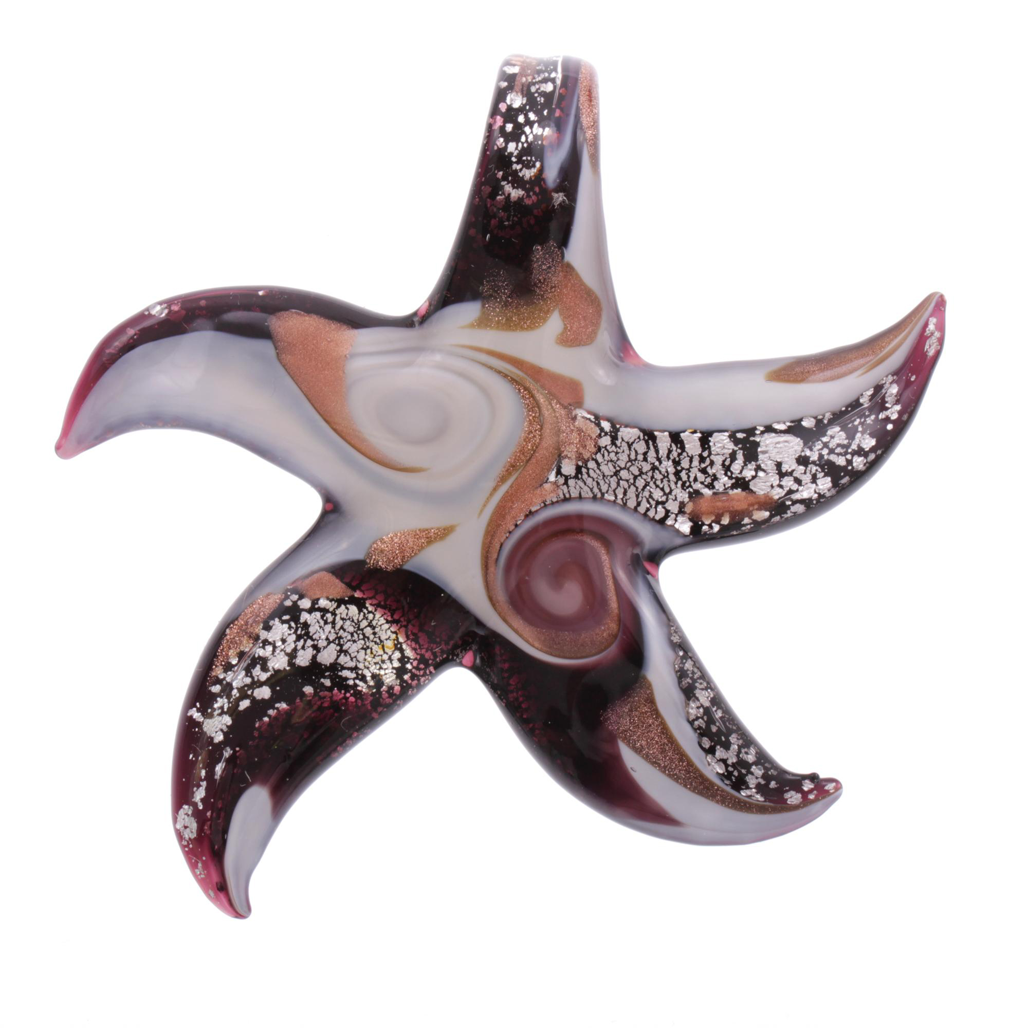 Murano Glas Seestern "Facella" Anhänger-lila silber