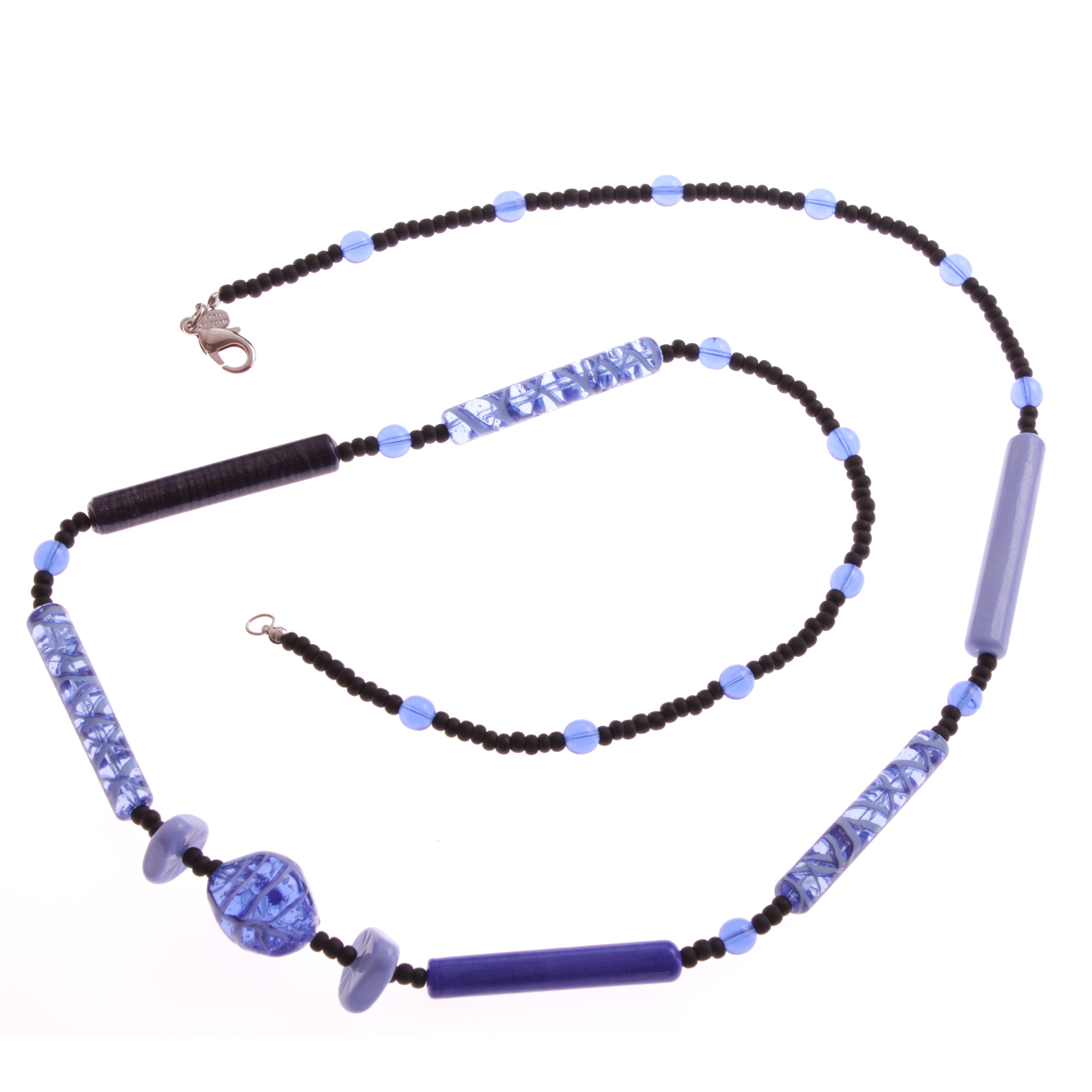 Langes Muranoglas Collier "Chloe" -blau