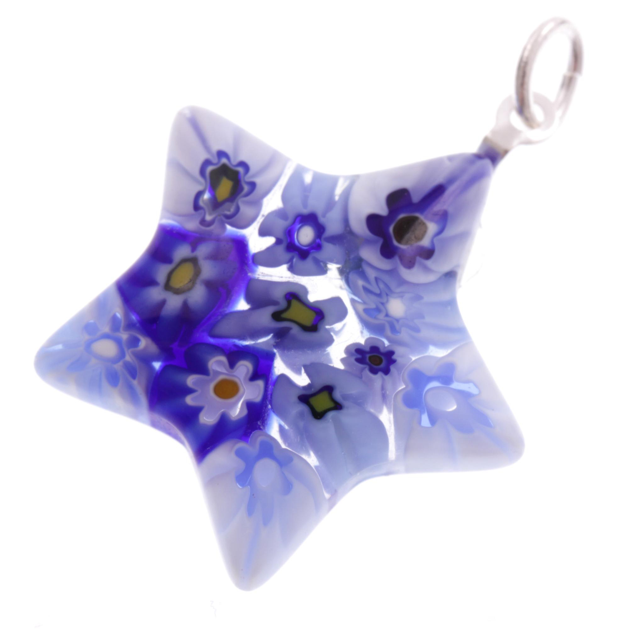 Super Mille Fiori Anhänger "Asteria" Murano Glas-dunkelblau